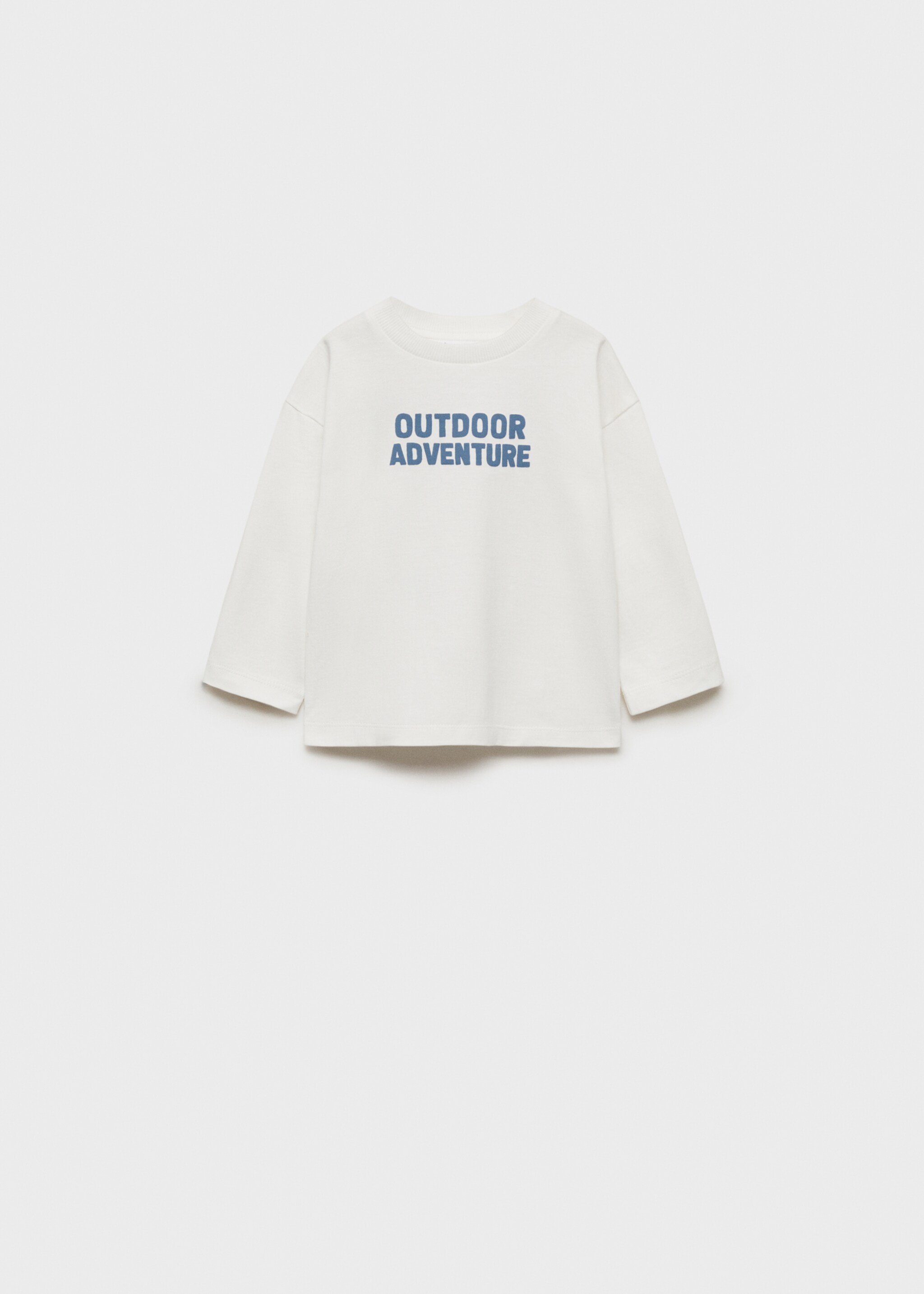 Printed long sleeve t-shirt - Article without model, Off White. Ref: 77005988-00.