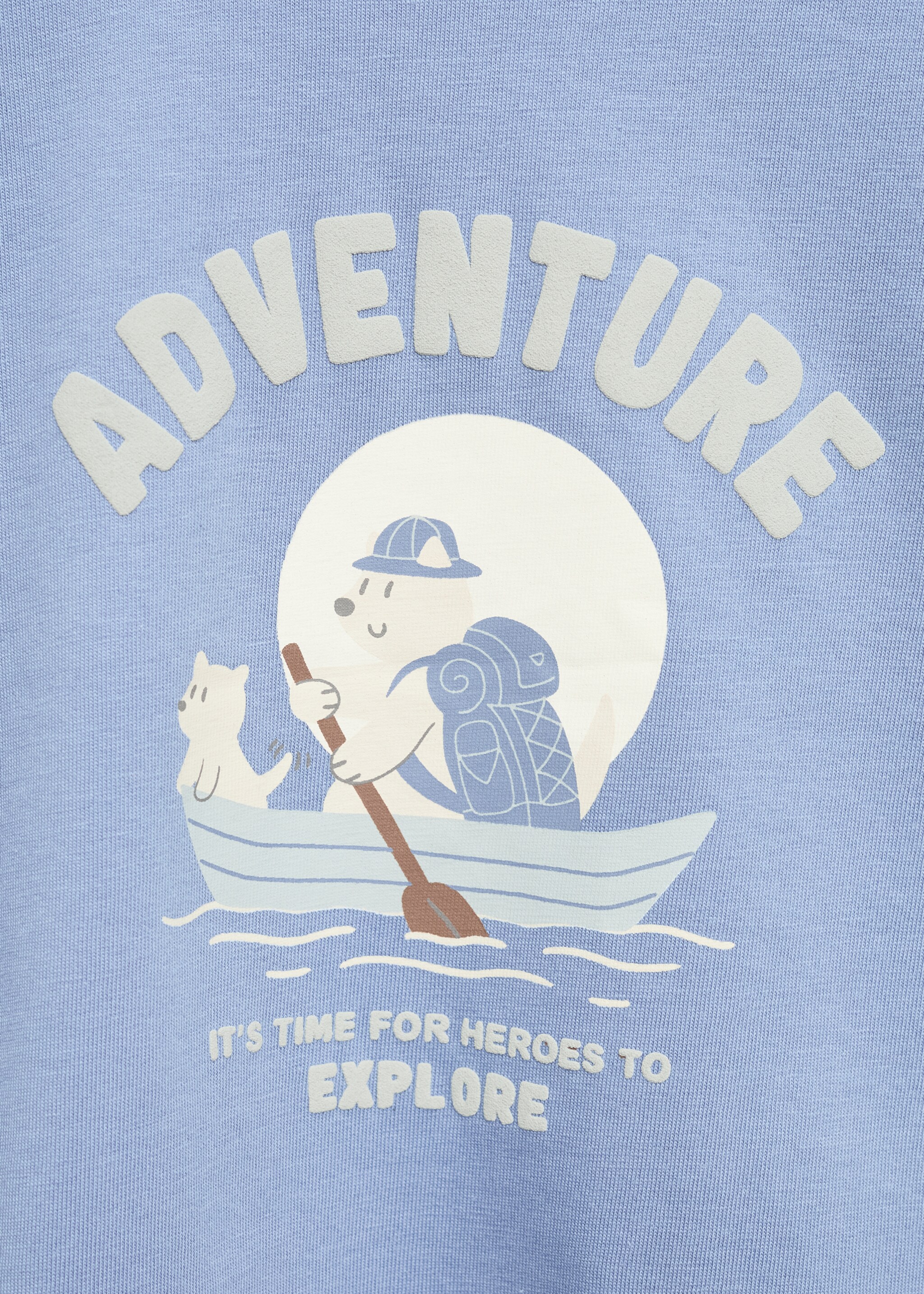 Printed long sleeve t-shirt - Details of the article 8, Blue. Ref: 77005989-00.