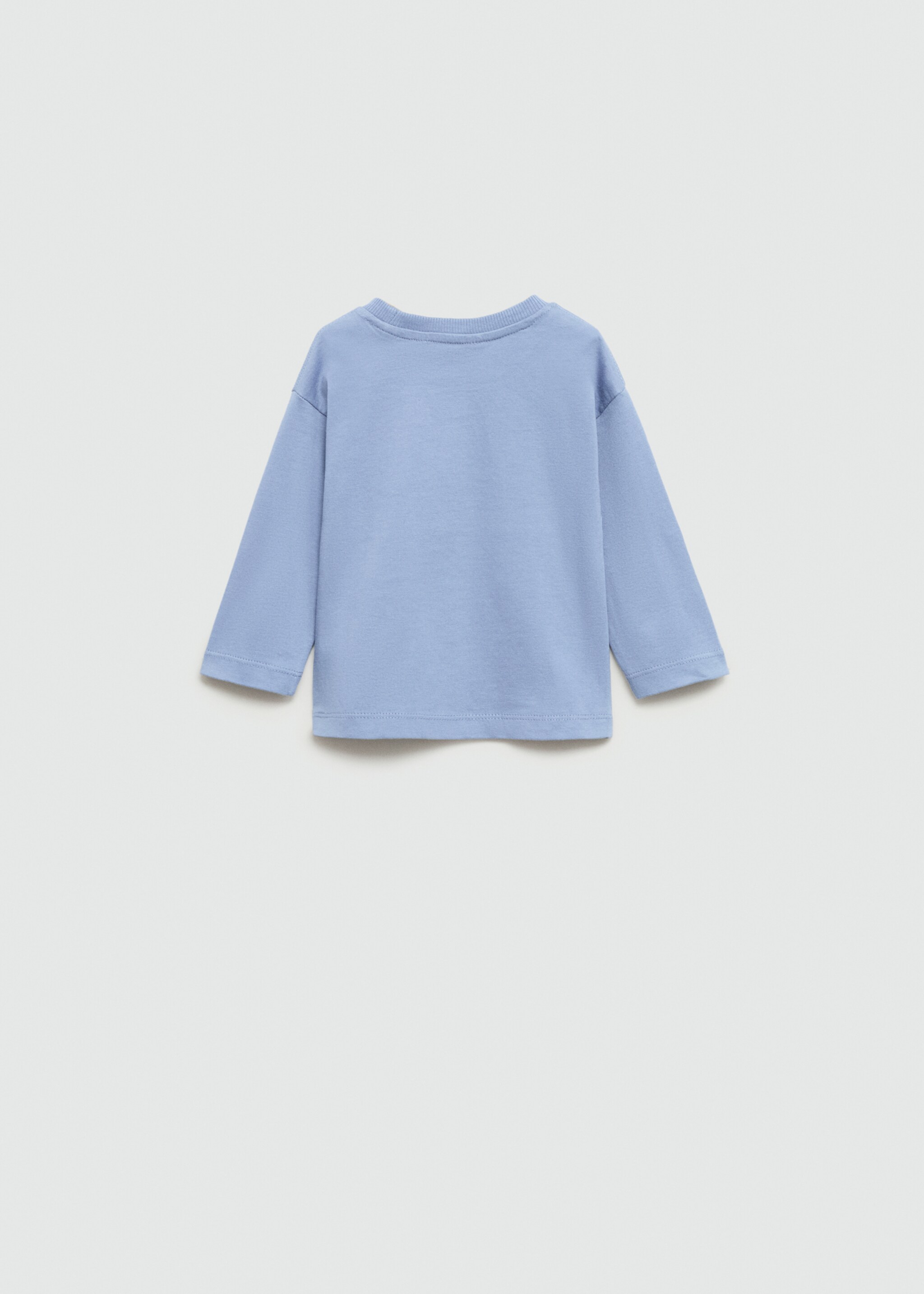 Printed long sleeve t-shirt - Reverse of the article, Blue. Ref: 77005989-00.