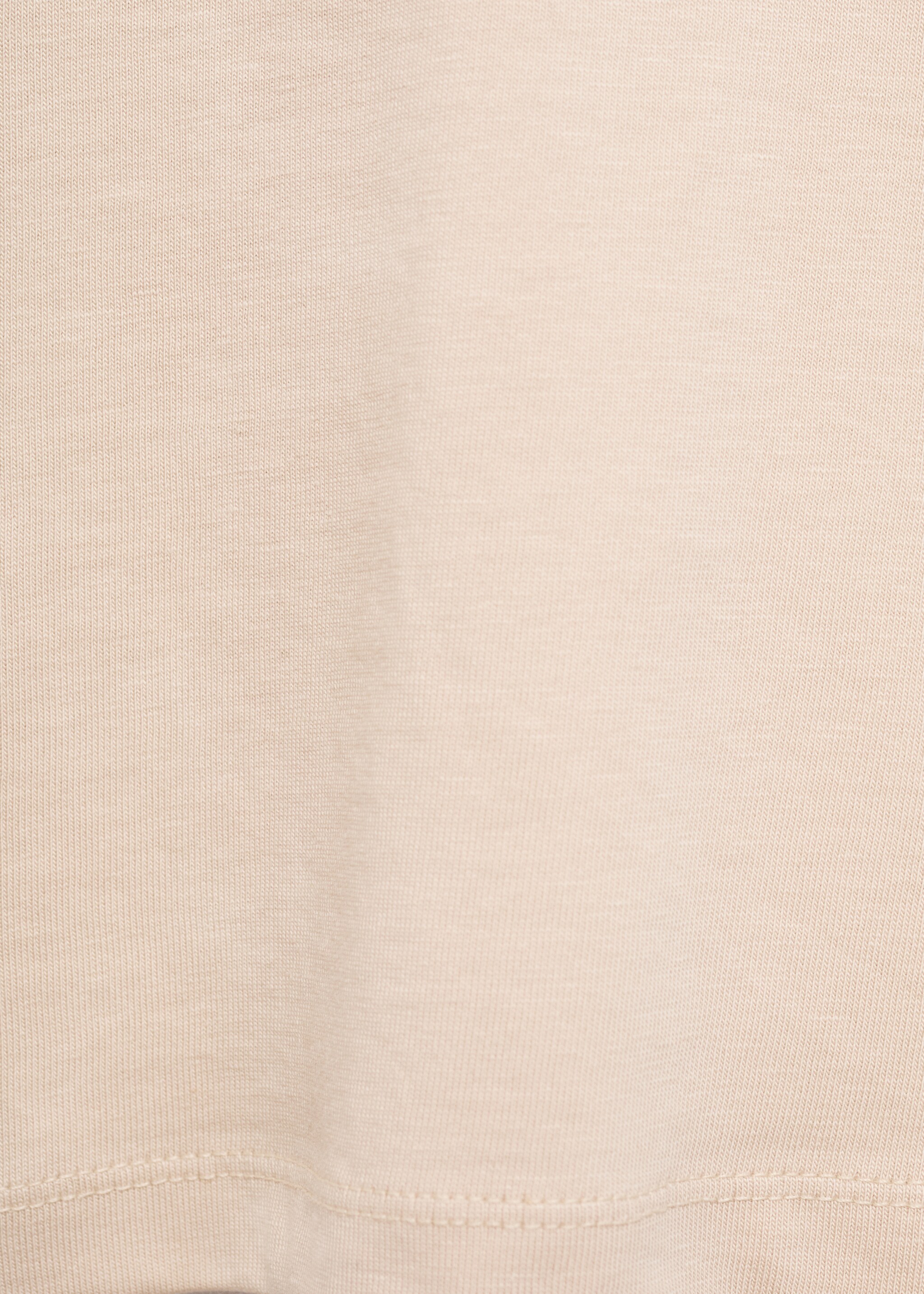 Embroidered detail cotton T-shirt - Details of the article 0, Sand. Ref: 77005990-00.