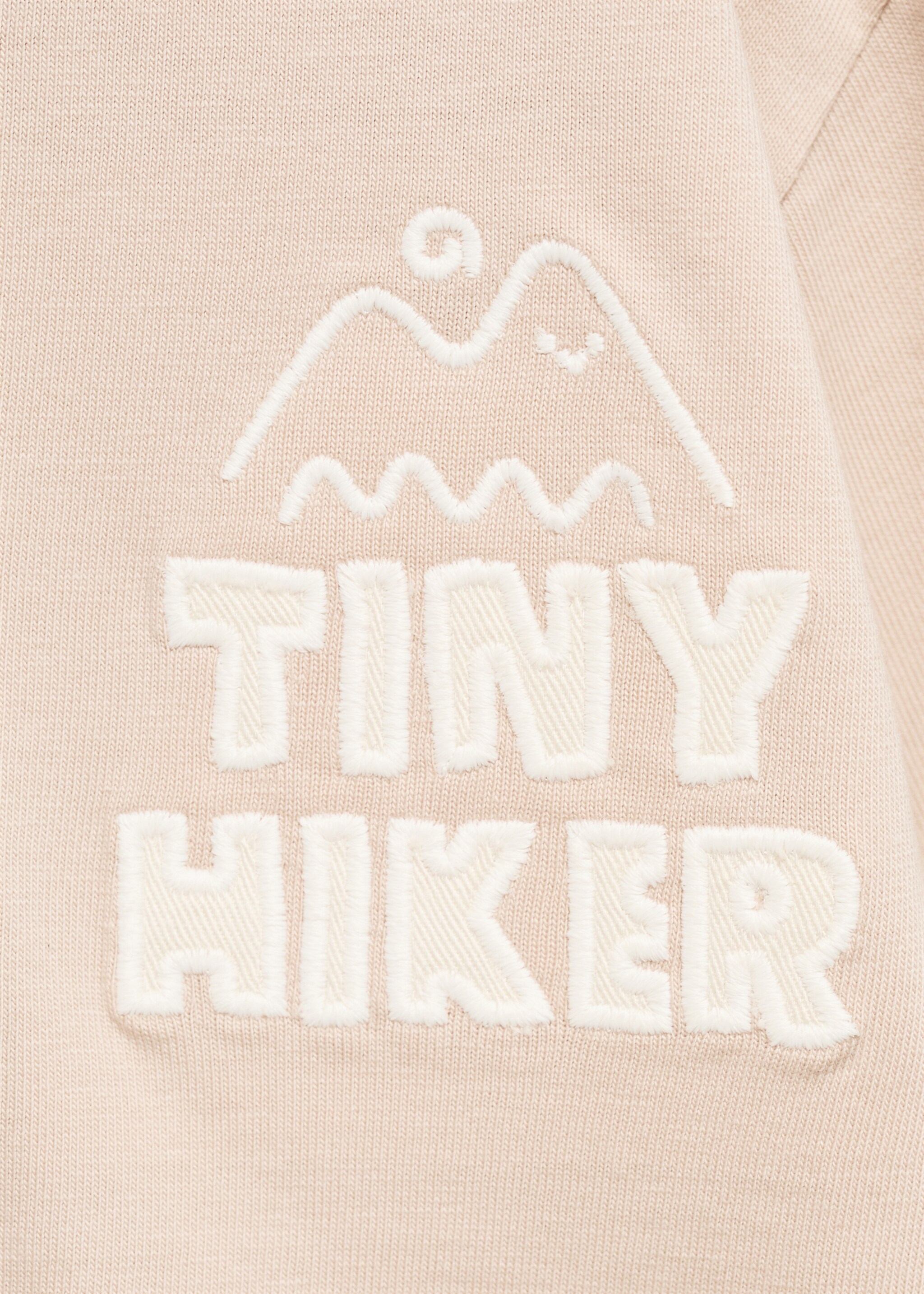 Embroidered detail cotton T-shirt - Details of the article 8, Sand. Ref: 77005990-00.
