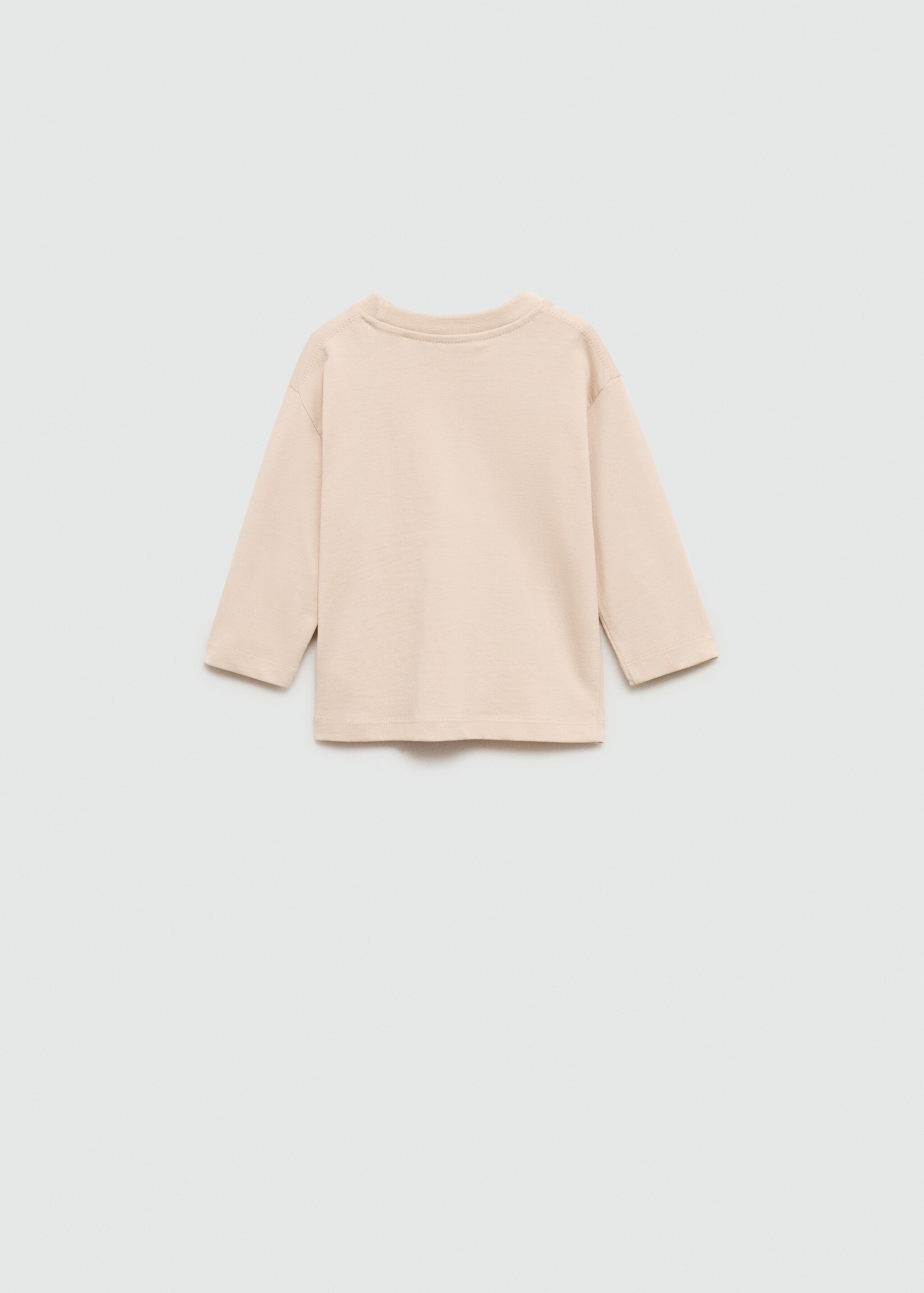Embroidered detail cotton T-shirt - Reverse of the article, Sand. Ref: 77005990-00.