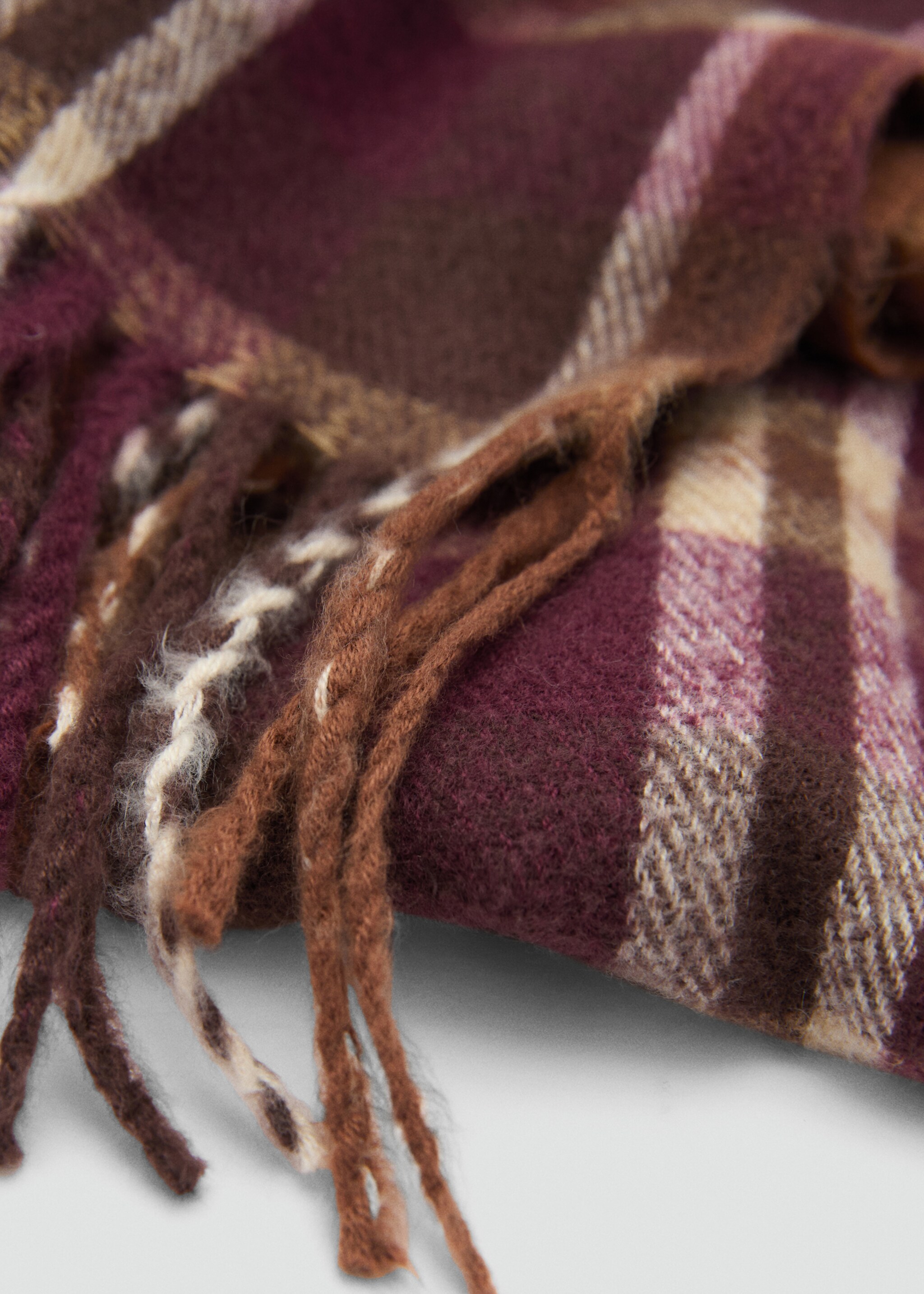 Fringed check scarf - Medium plane