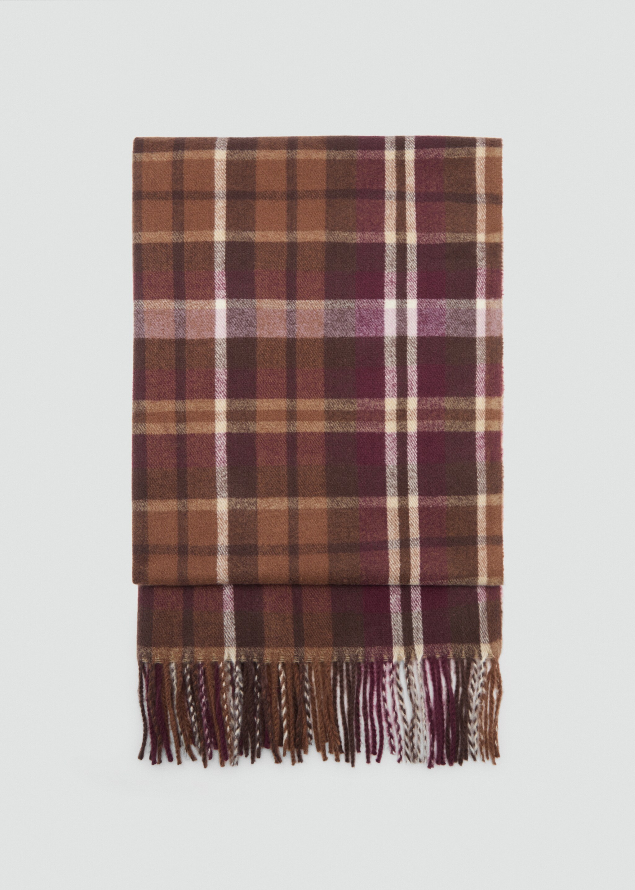 Fringed check scarf - Article without model