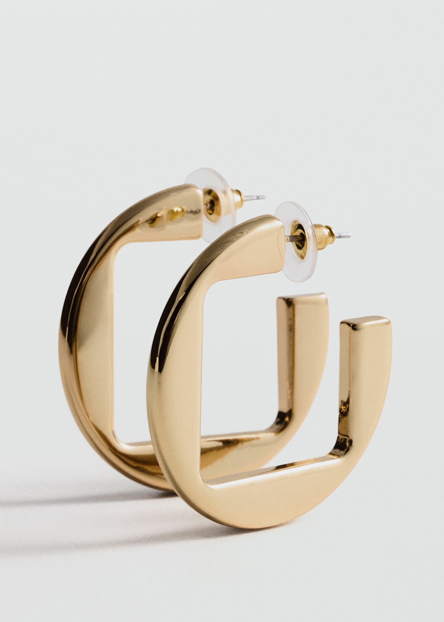 Square hoop earrings - Medium plane