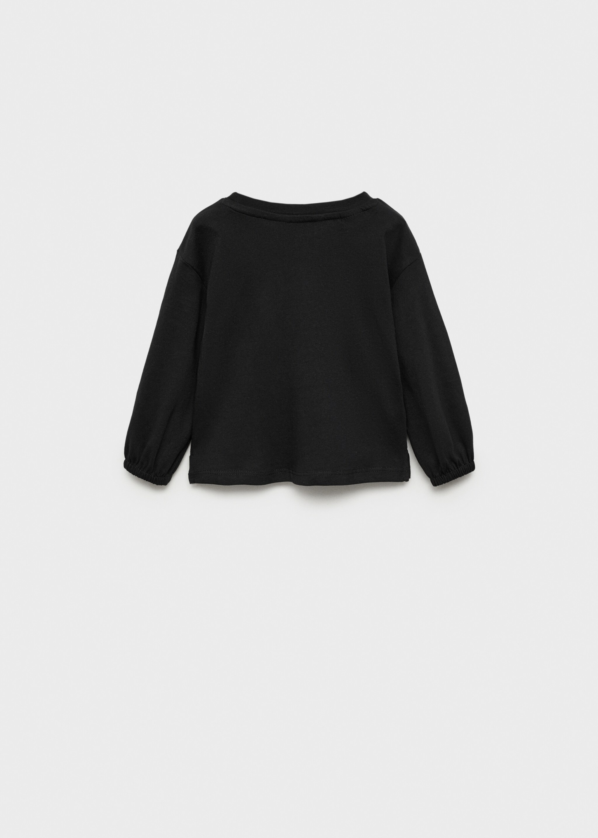 Embroidered heart T-shirt - Reverse of the article, Black. Ref: 77006349-00.