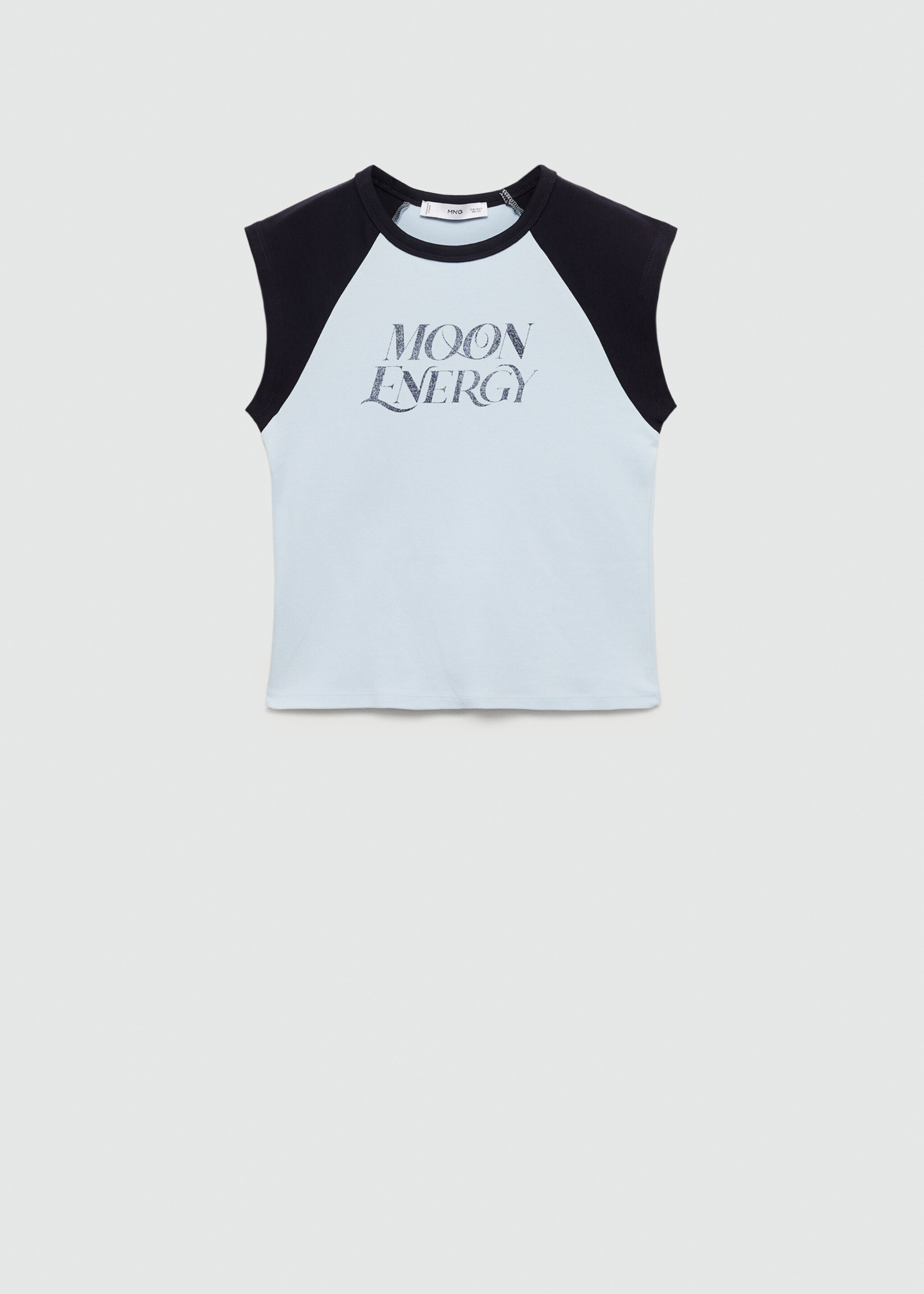 Printed cotton-blend T-shirt - Article without model, Blue. Ref: 77006355-00.