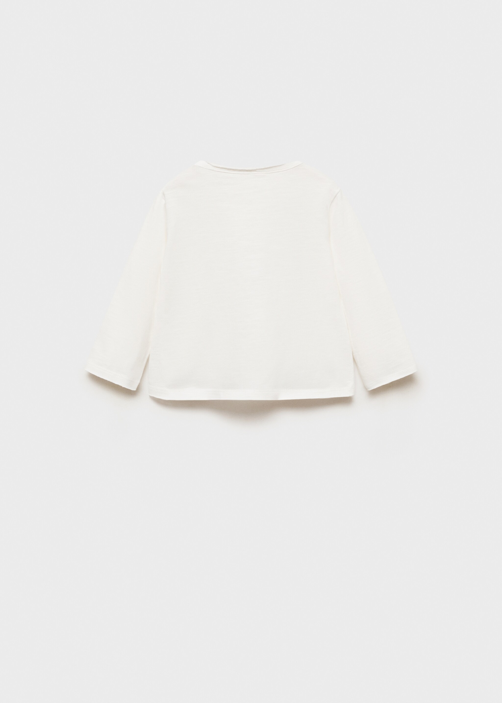 Long-sleeved t-shirt with embossed print - Reverse of the article, Off White. Ref: 77006360-00.