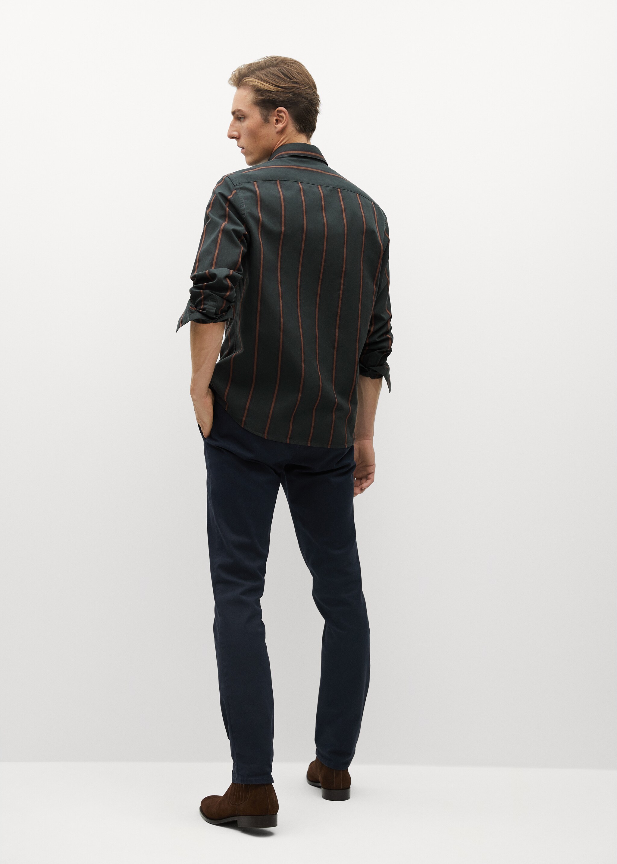 Camisa regular fit algodón rayas - Reverso del artículo