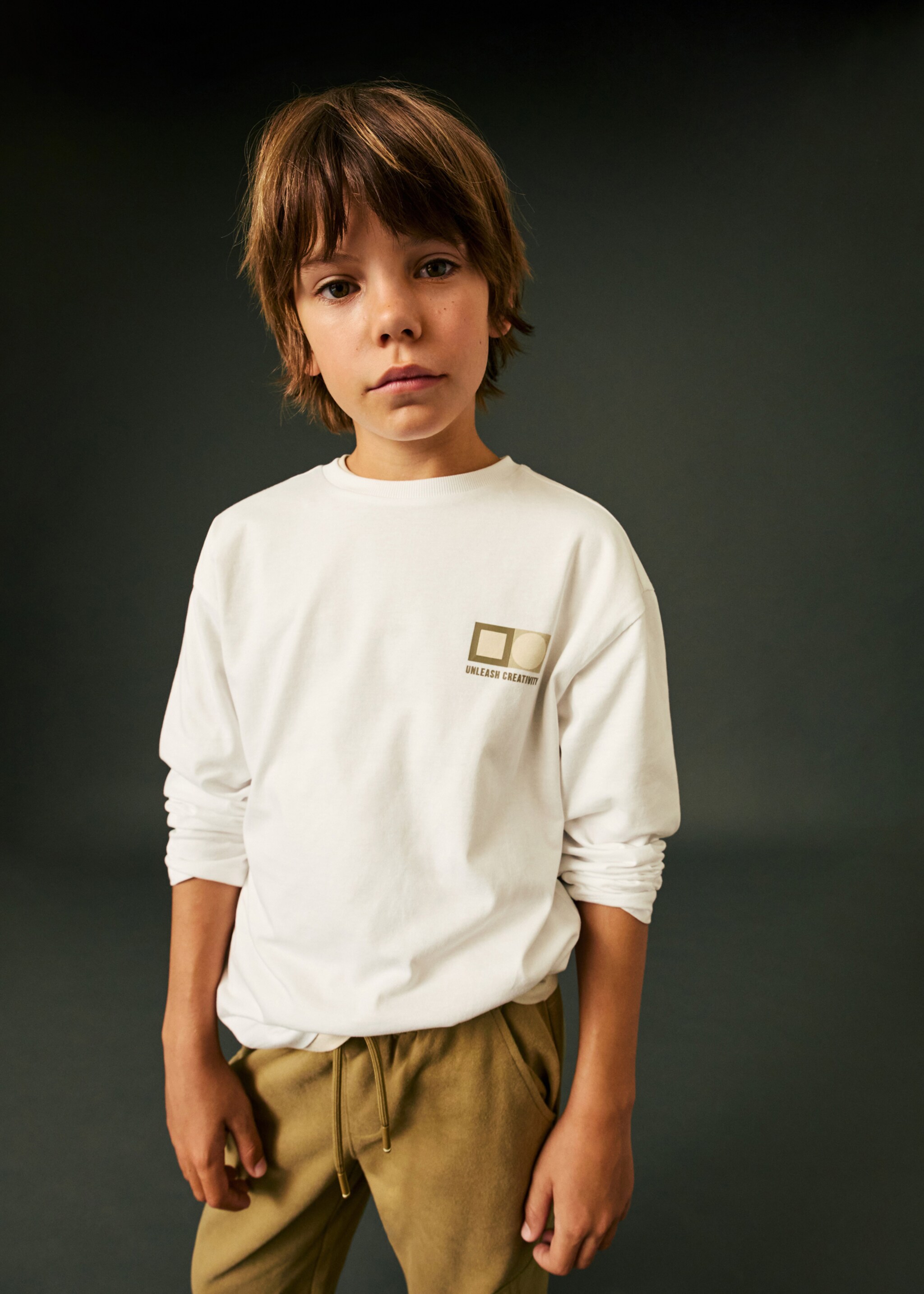 Tricou cu mânecă lungă și imprimeu - Detaliu al articolului 5, Alb-murdar. Ref: 77006726-00.