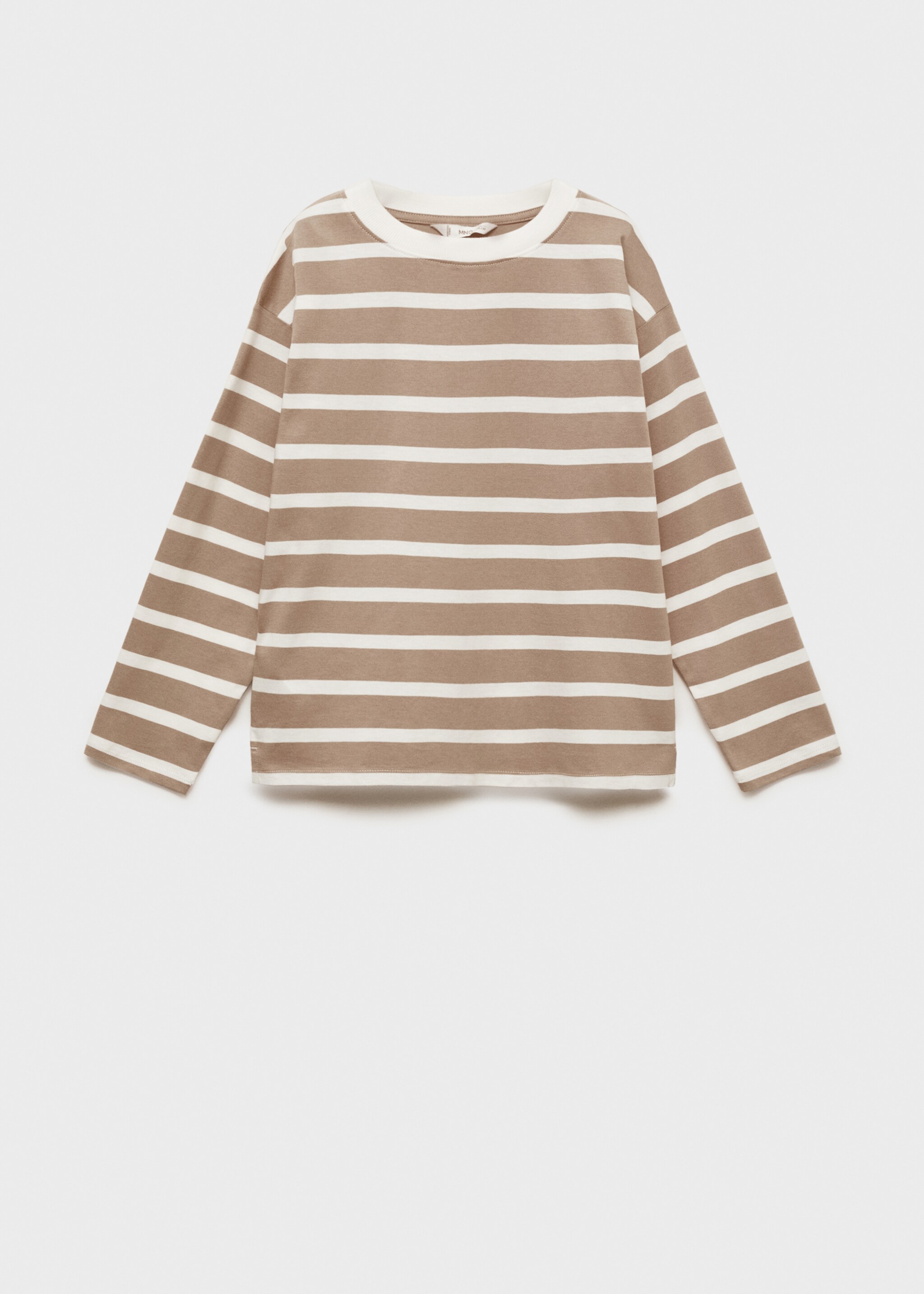 T-shirt manches longues rayures - Article sans modèle, Sable. Ref: 77006730-00.