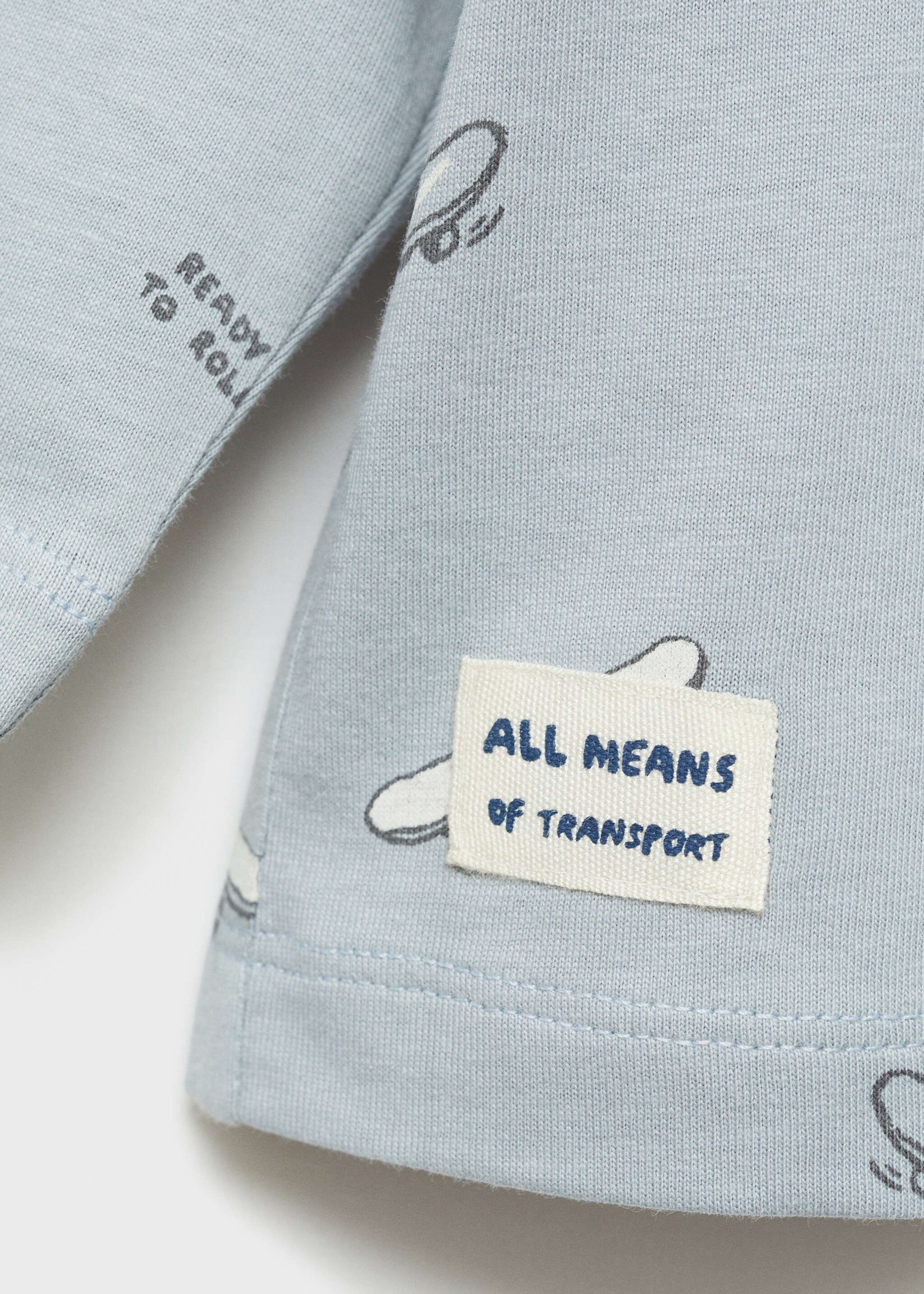 Skater printed t-shirt - Details of the article 0, Sky Blue. Ref: 77006733-00.