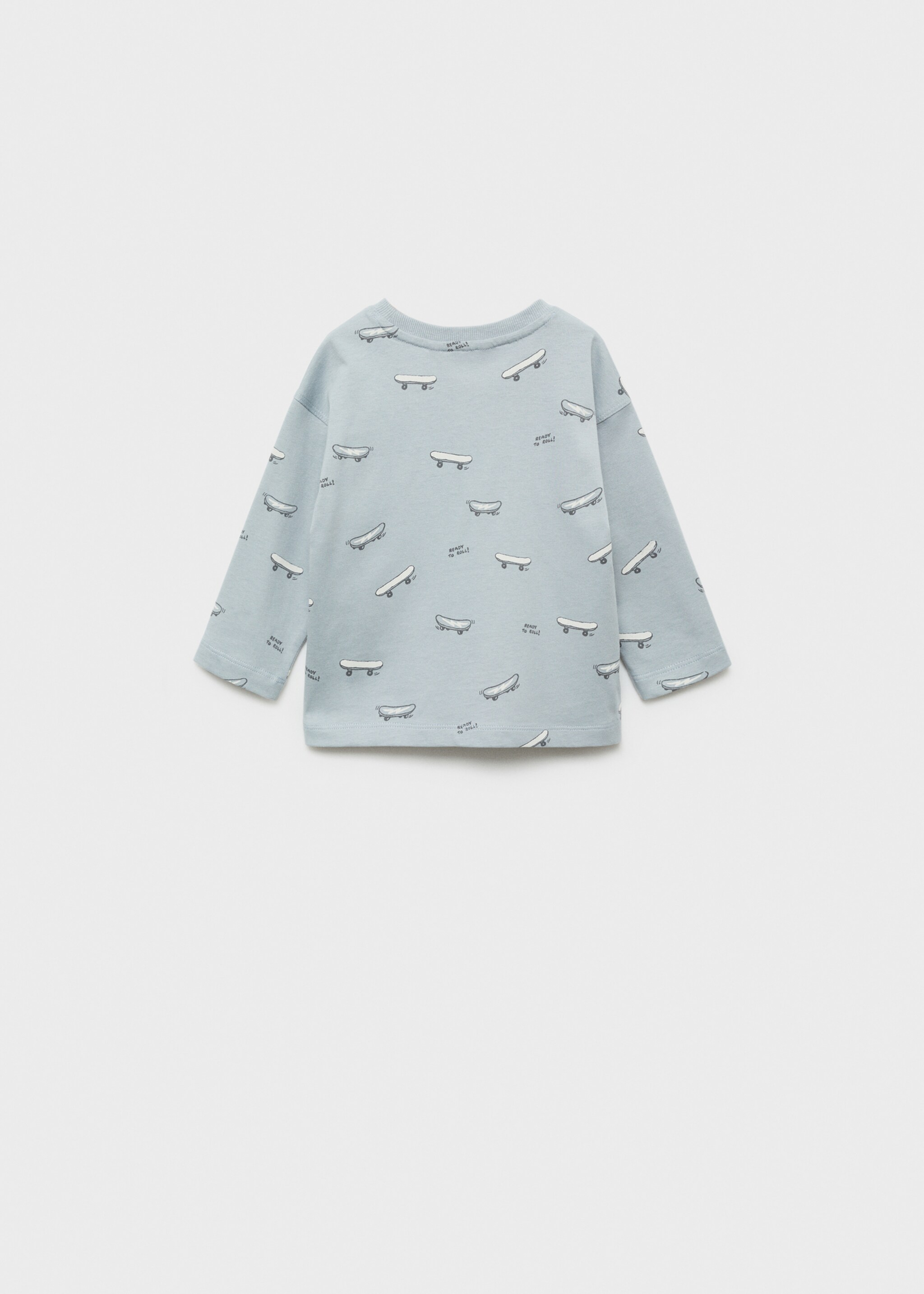 Skater printed t-shirt - Reverse of the article, Sky Blue. Ref: 77006733-00.