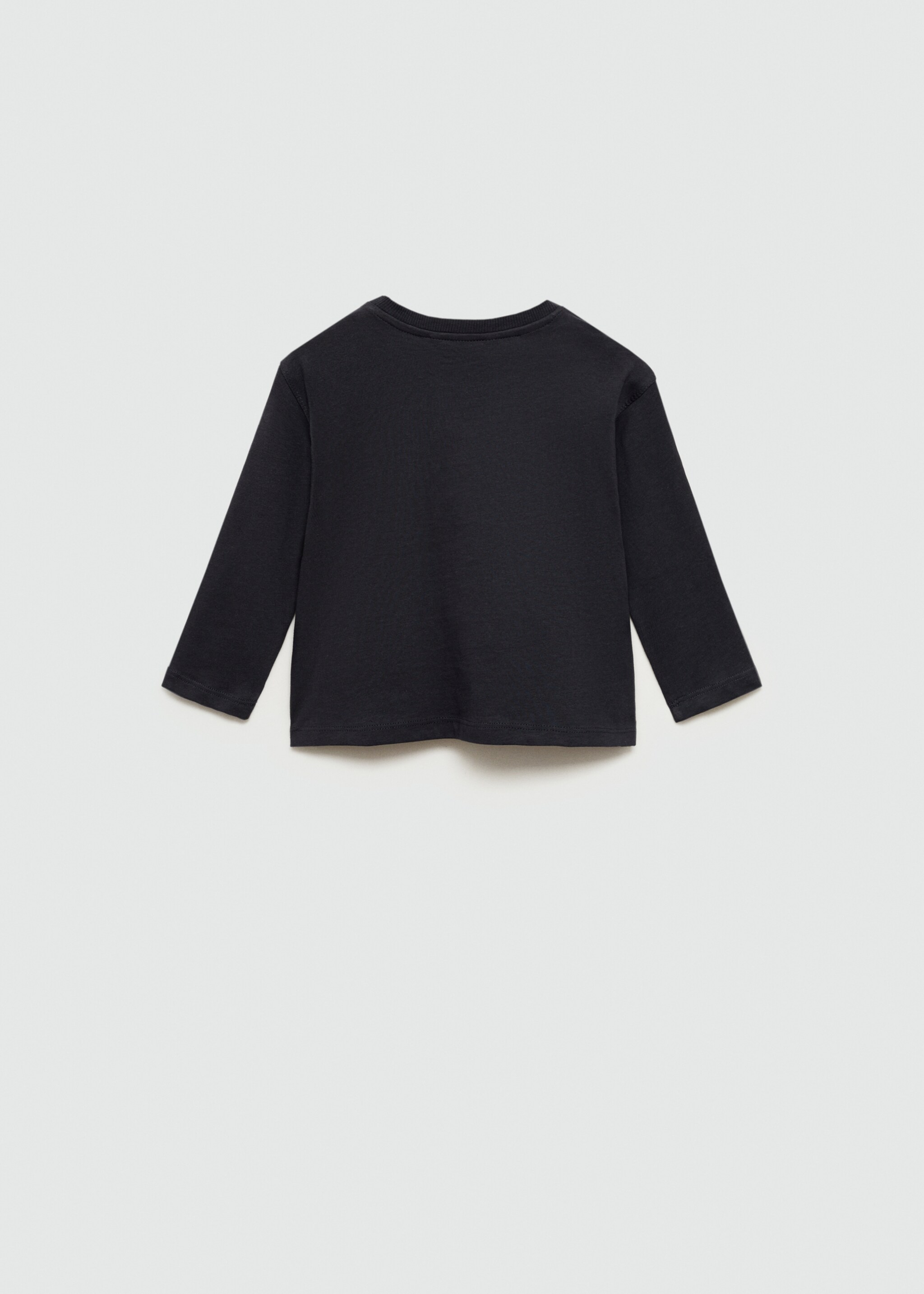 Long-sleeved t-shirt with pockets - Reverse of the article, Black. Ref: 77006734-00.