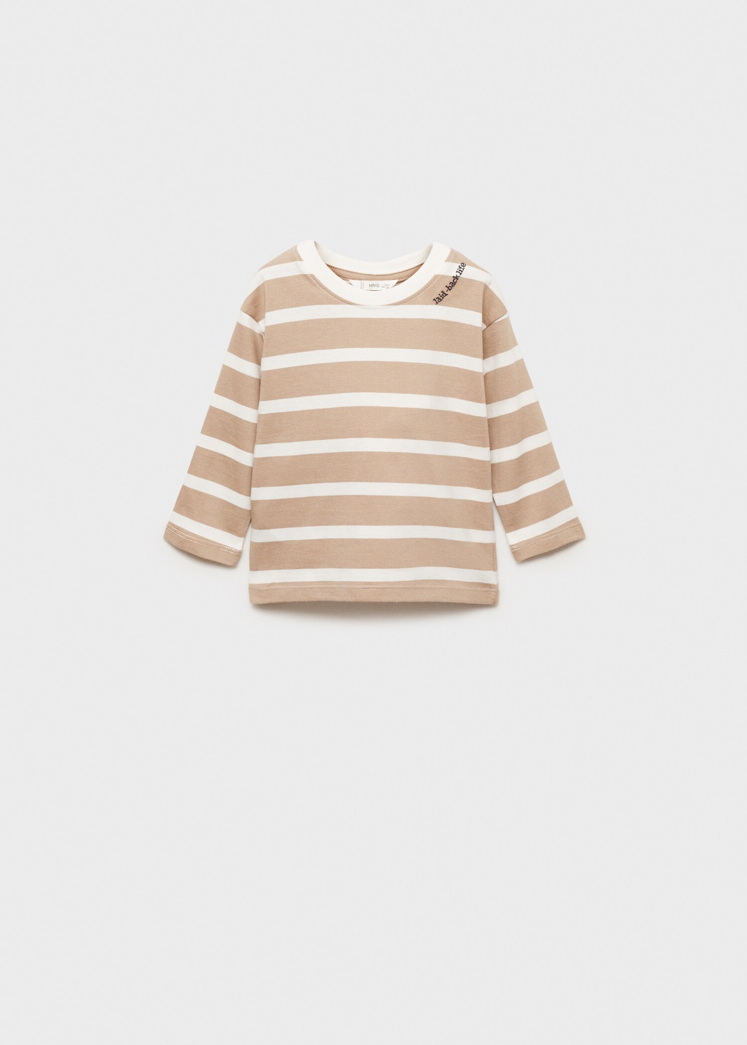 Striped t-shirt with embroidered detail - Article without model