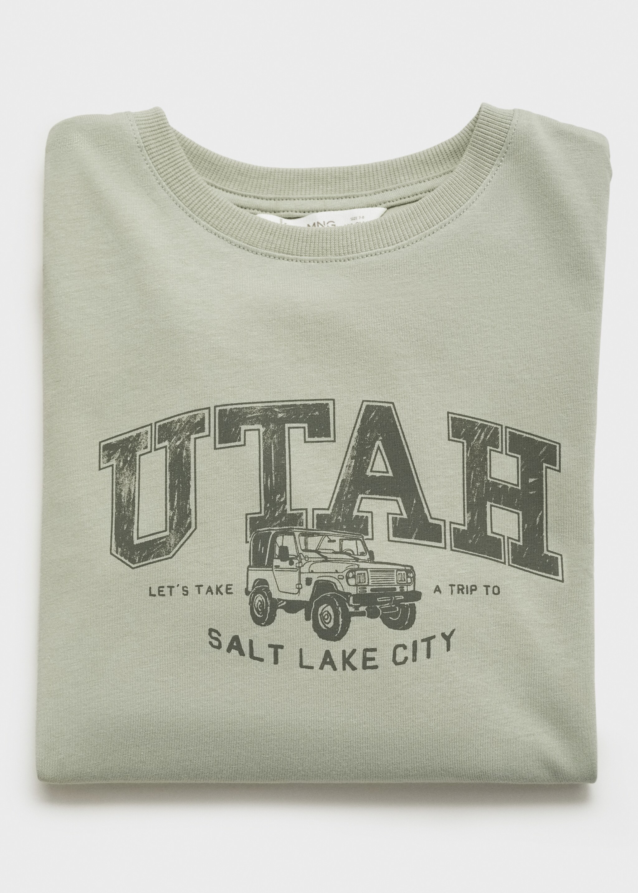 Printed long sleeve t-shirt - Details of the article 0, Green. Ref: 77006737-00.