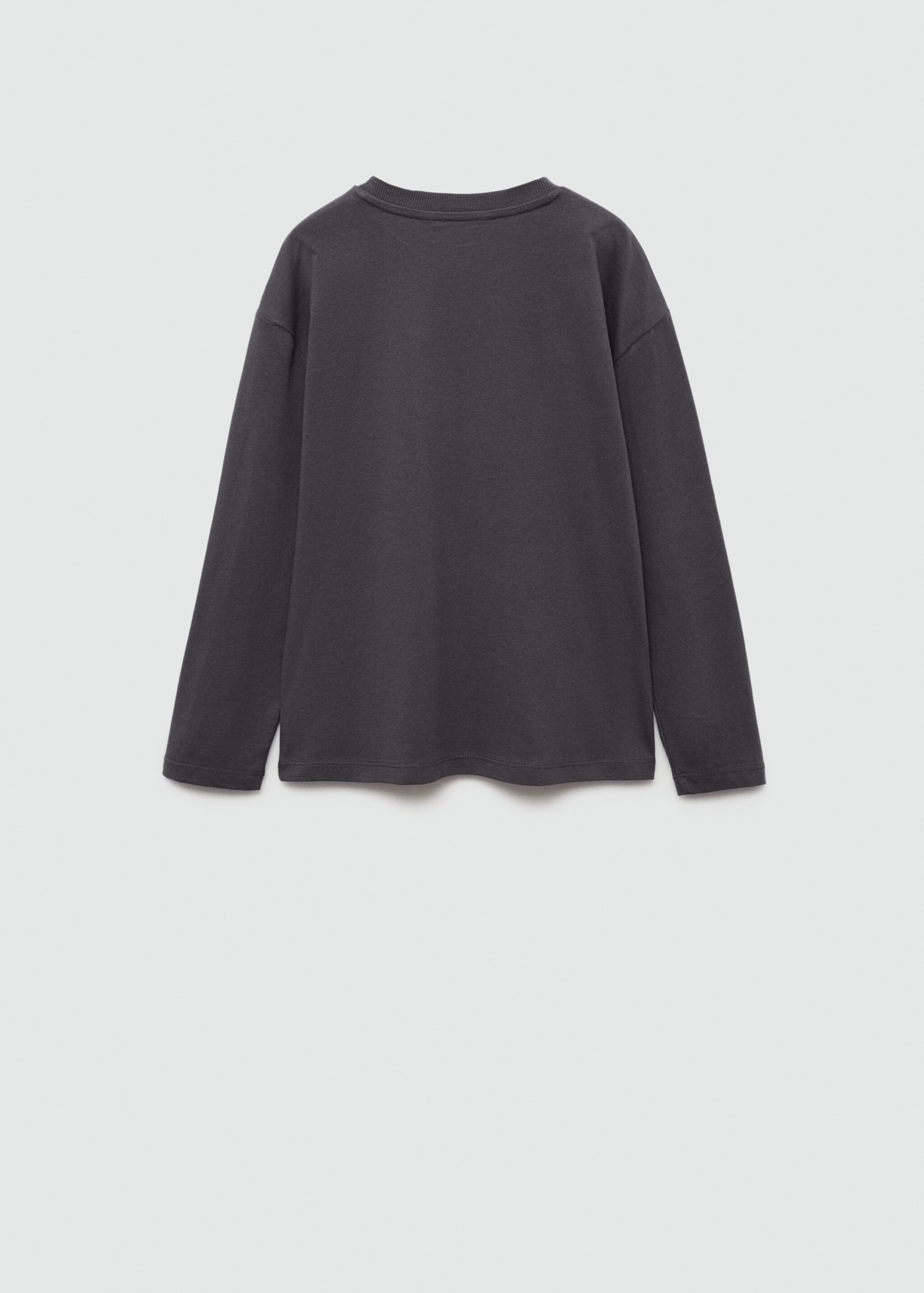 Printed long sleeve t-shirt - Reverse of the article, Charcoal. Ref: 77006737-00.