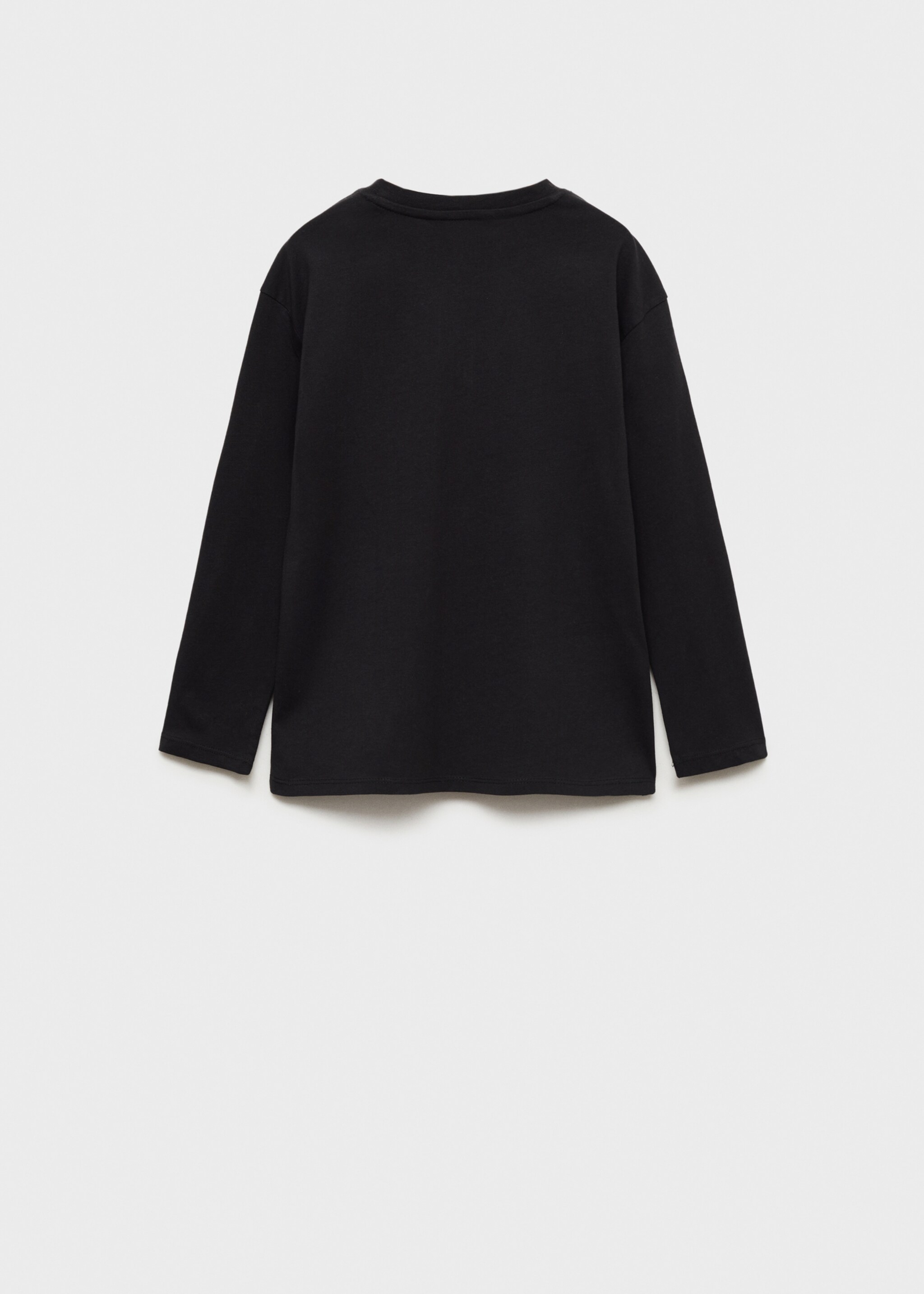 Buttoned cotton T-shirt - Reverse of the article, Black. Ref: 77006738-00.