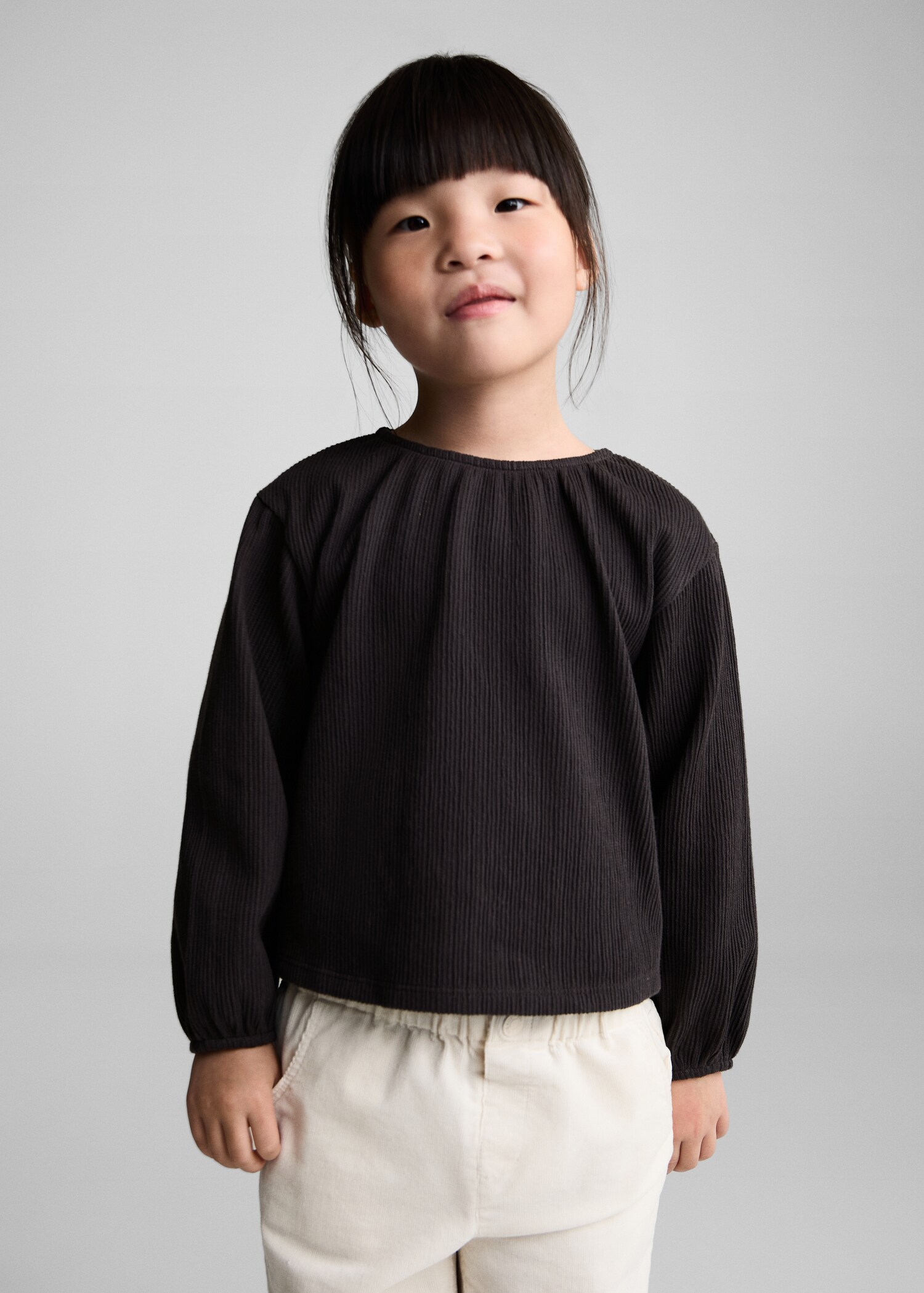 Long-sleeved puffed t-shirt - Medium plane