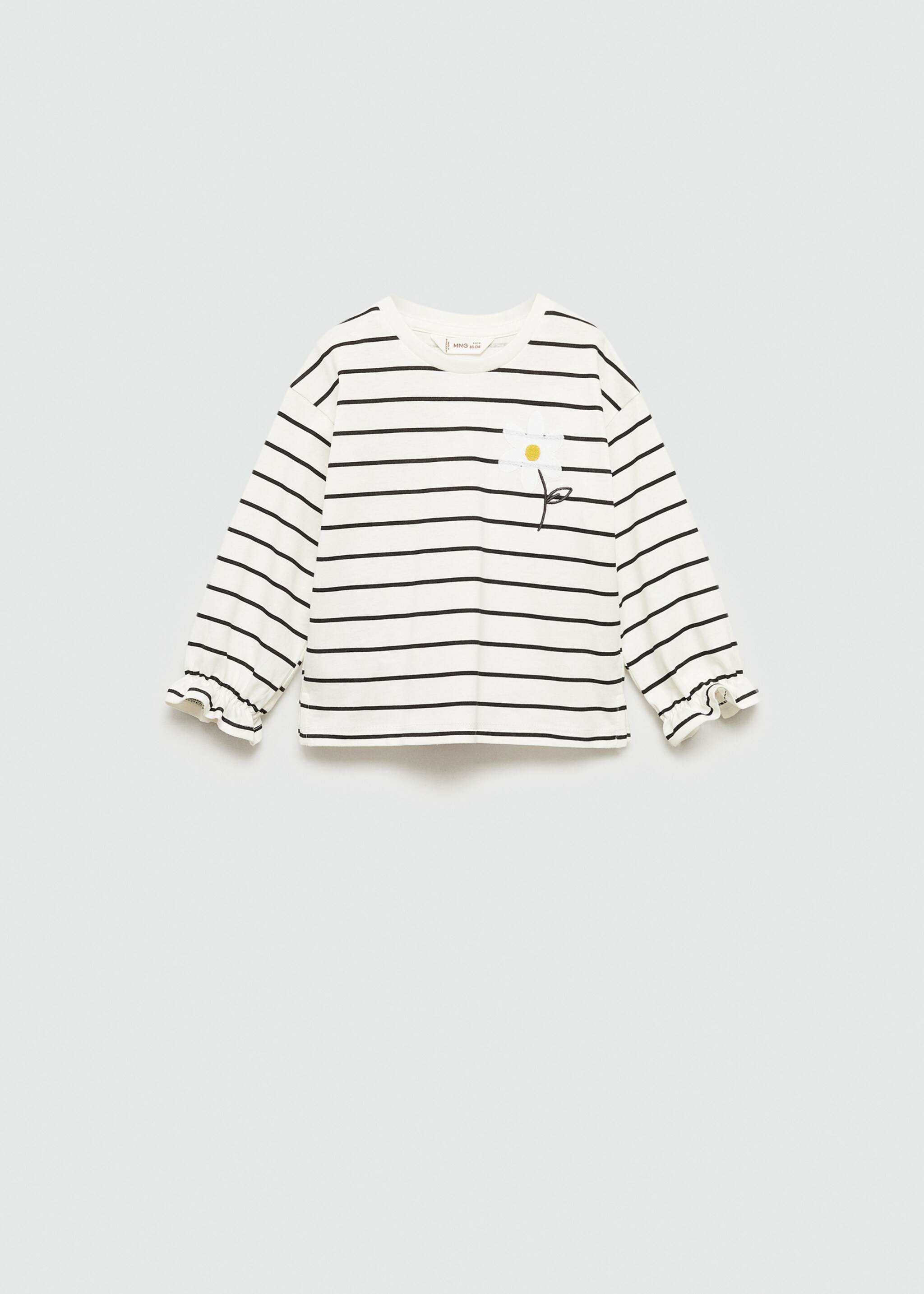 Långärmad randig t-shirt - Artikel utan modell, Benvit. Ref: 77006743-00.