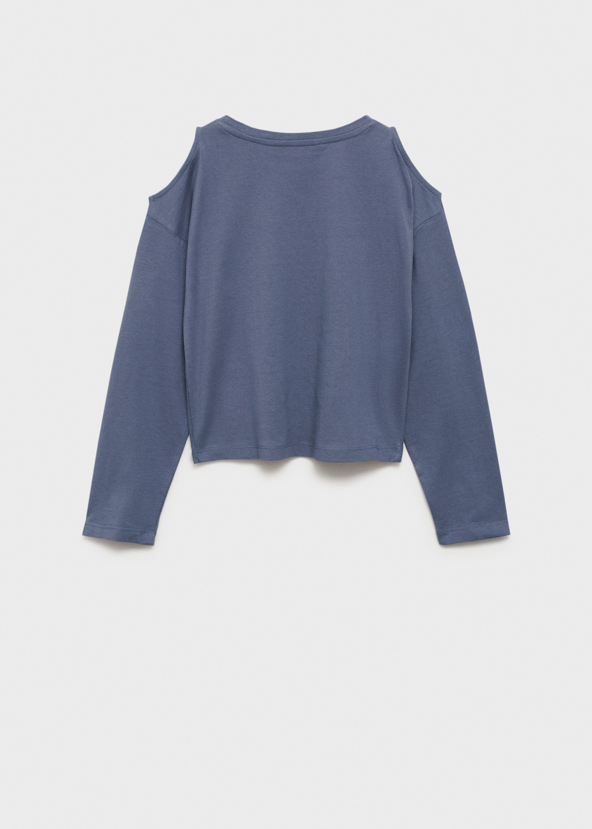 T-shirt coton ouverture épaules - Verso de l’article, Bleu. Ref: 77006745-00.