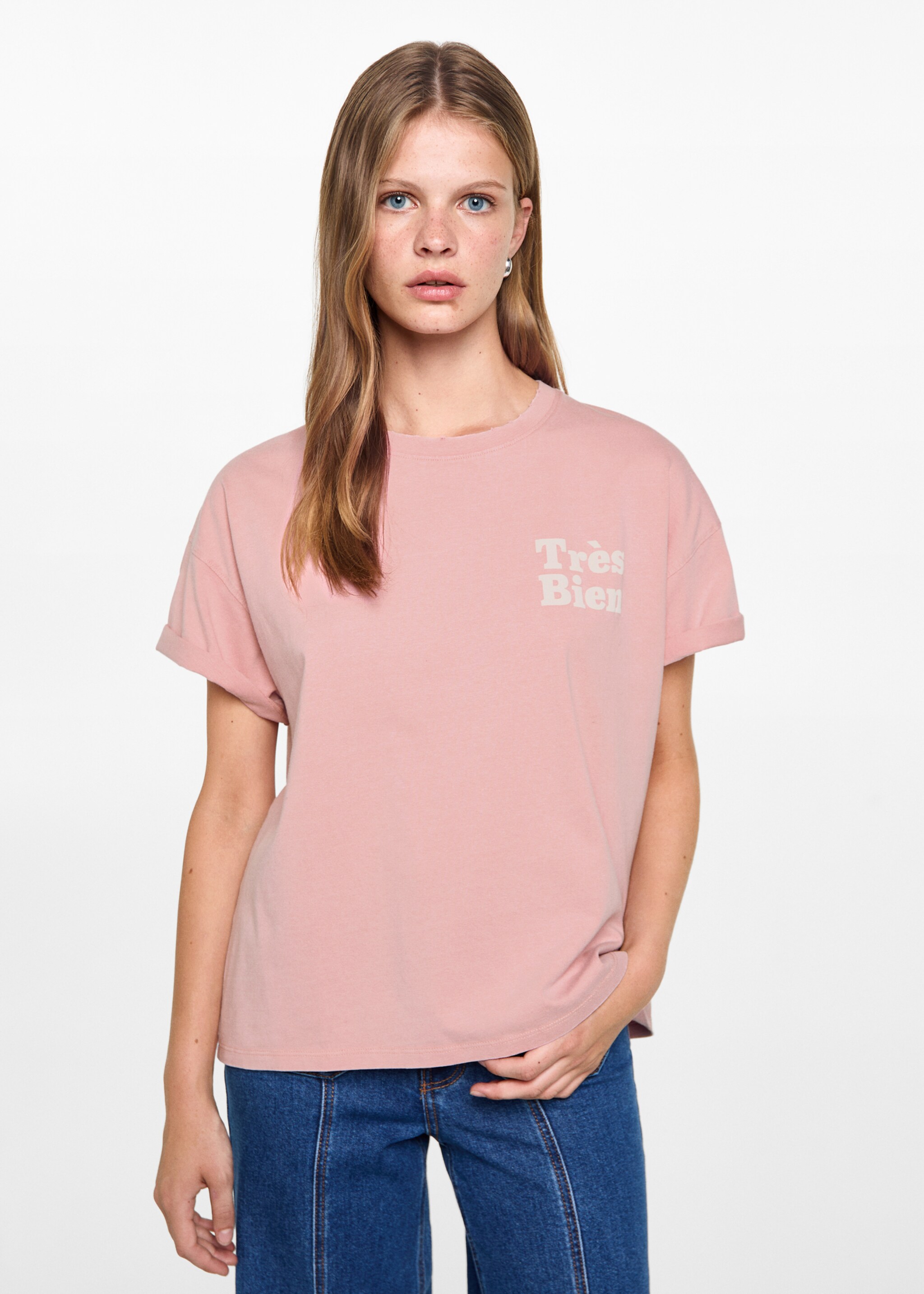 Printed cotton-blend t-shirt - Medium plane