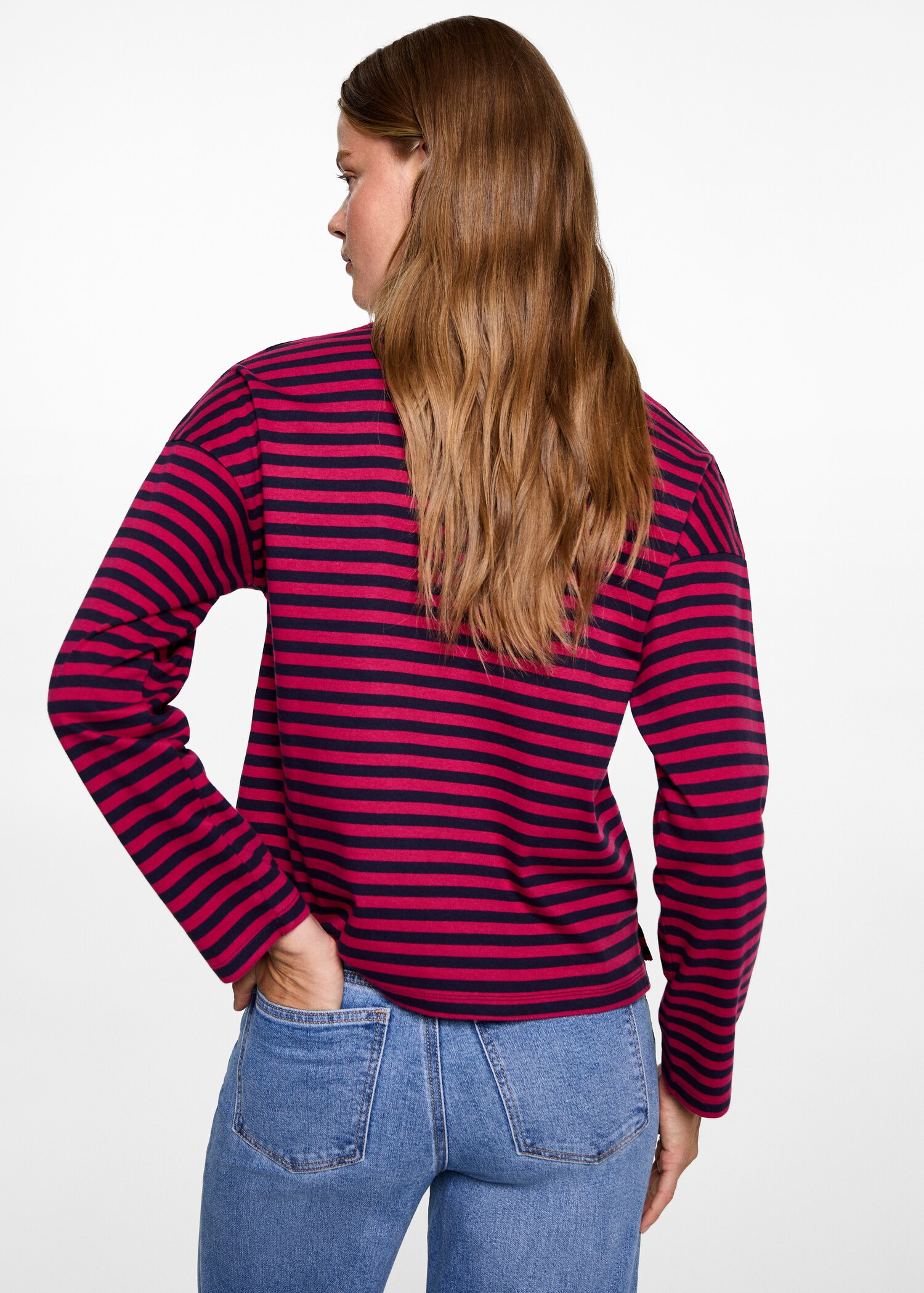 Langärmliges T-Shirt mit Streifen - Rückseite des Artikels