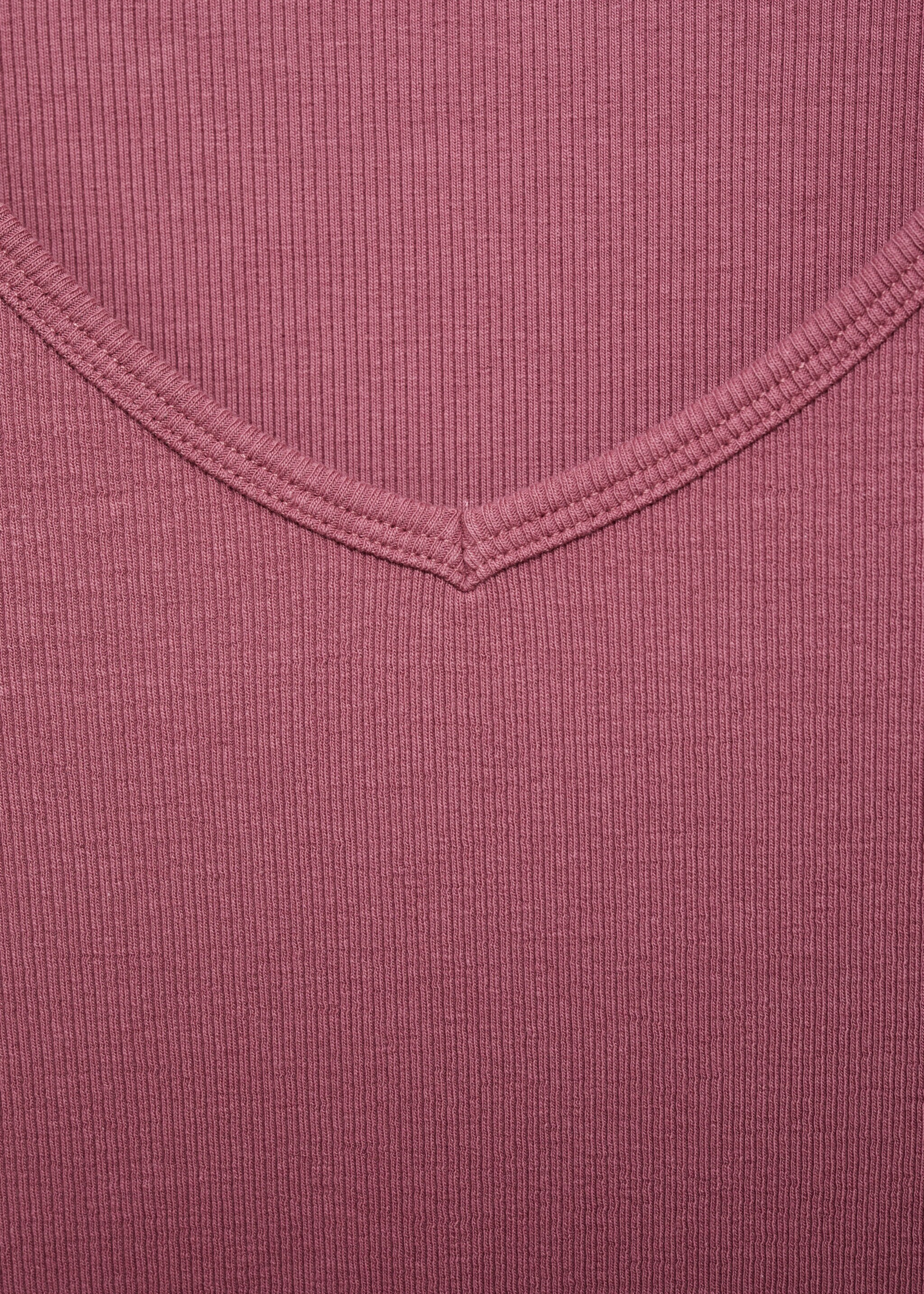 Camiseta manga larga cuello pico - Detalle del artículo 8, Rosa pastel. Ref: 77006751-00.