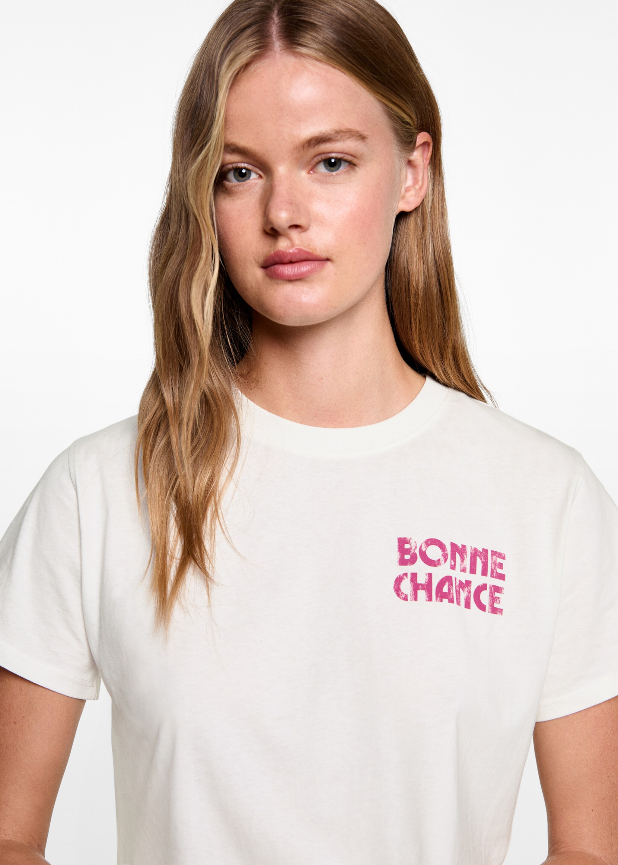 T-shirt coton imprimé - Détail de l'article 1, Blanc cassé. Ref: 77006752-00.