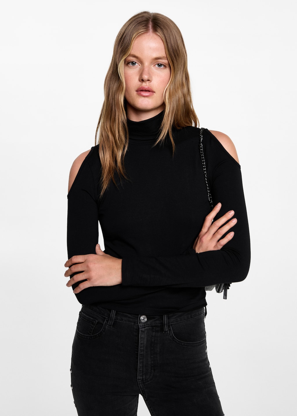 Turtleneck t-shirt with slits - Teen Girl | MANGO OUTLET USA