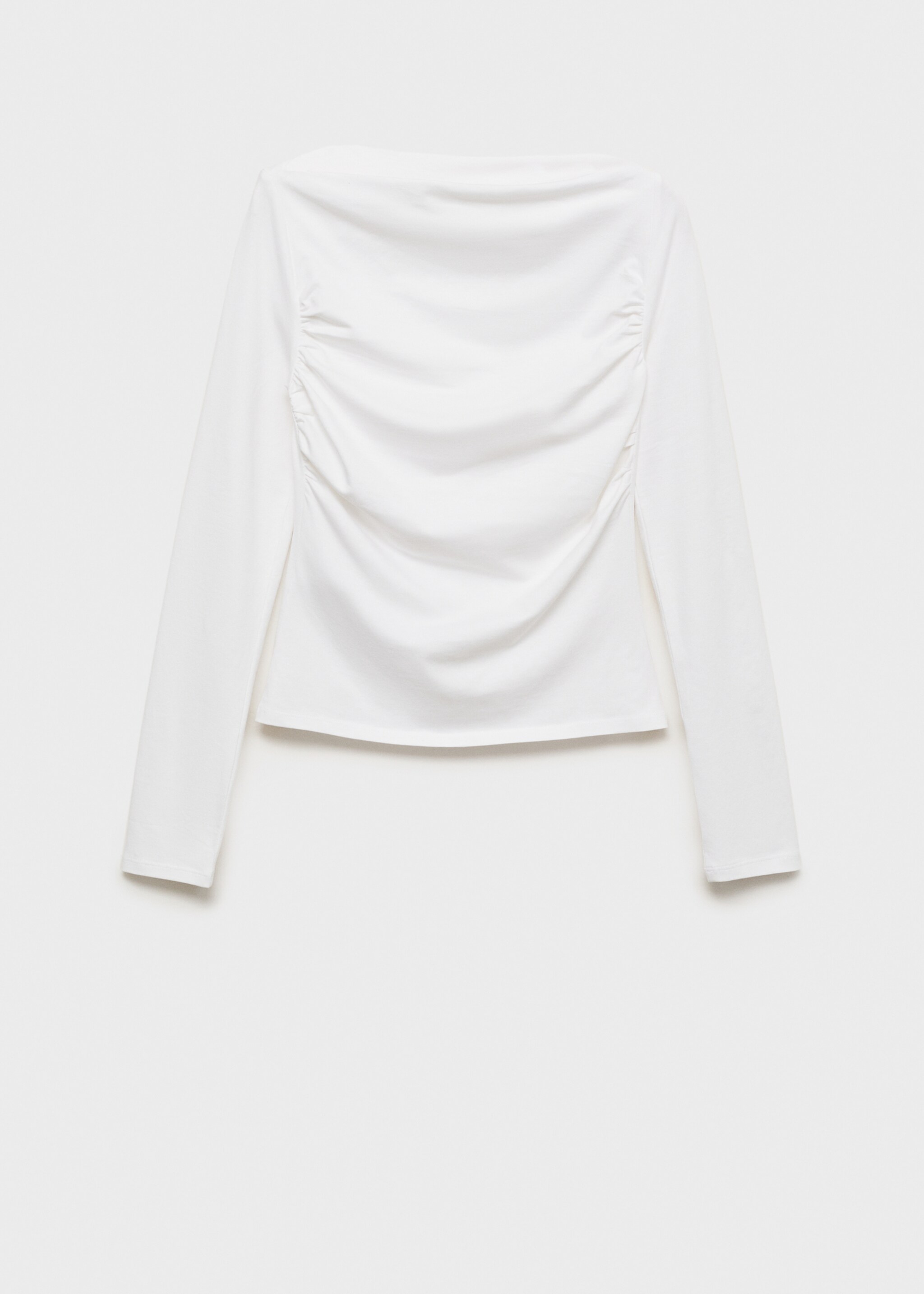 T-shirt met gesmokte details - Artikel zonder model, Gebroken wit. Ref: 77006756-00.