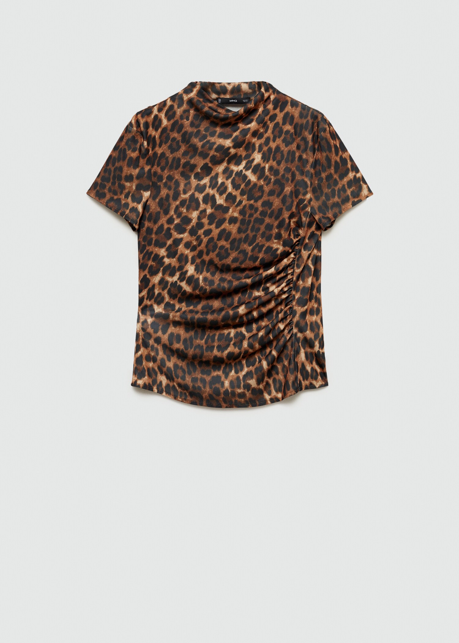 Leopard-print t-shirt with ruffled detail - Article without model