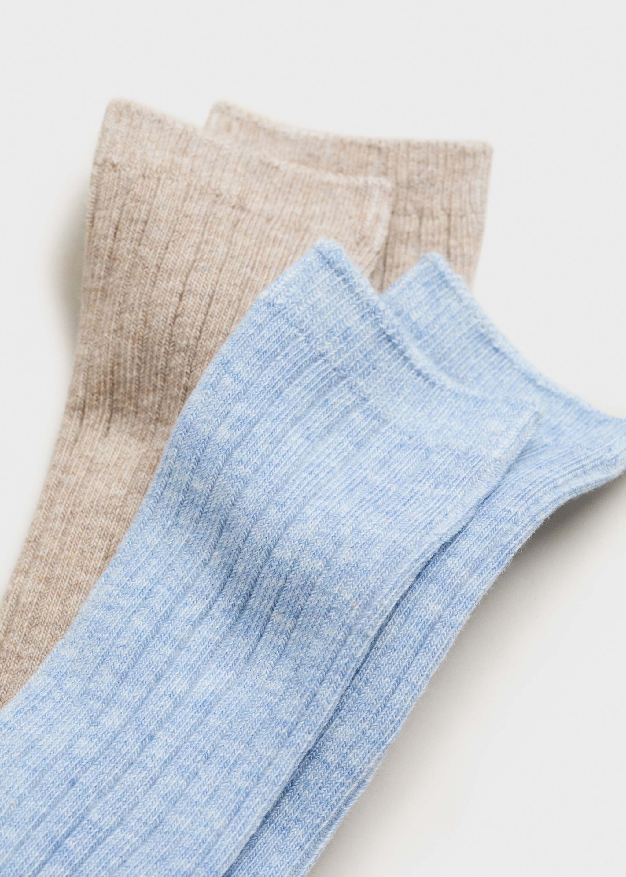 2 pack ribbed socks - Reverse of the article, Sky Blue. Ref: 77006760-00.