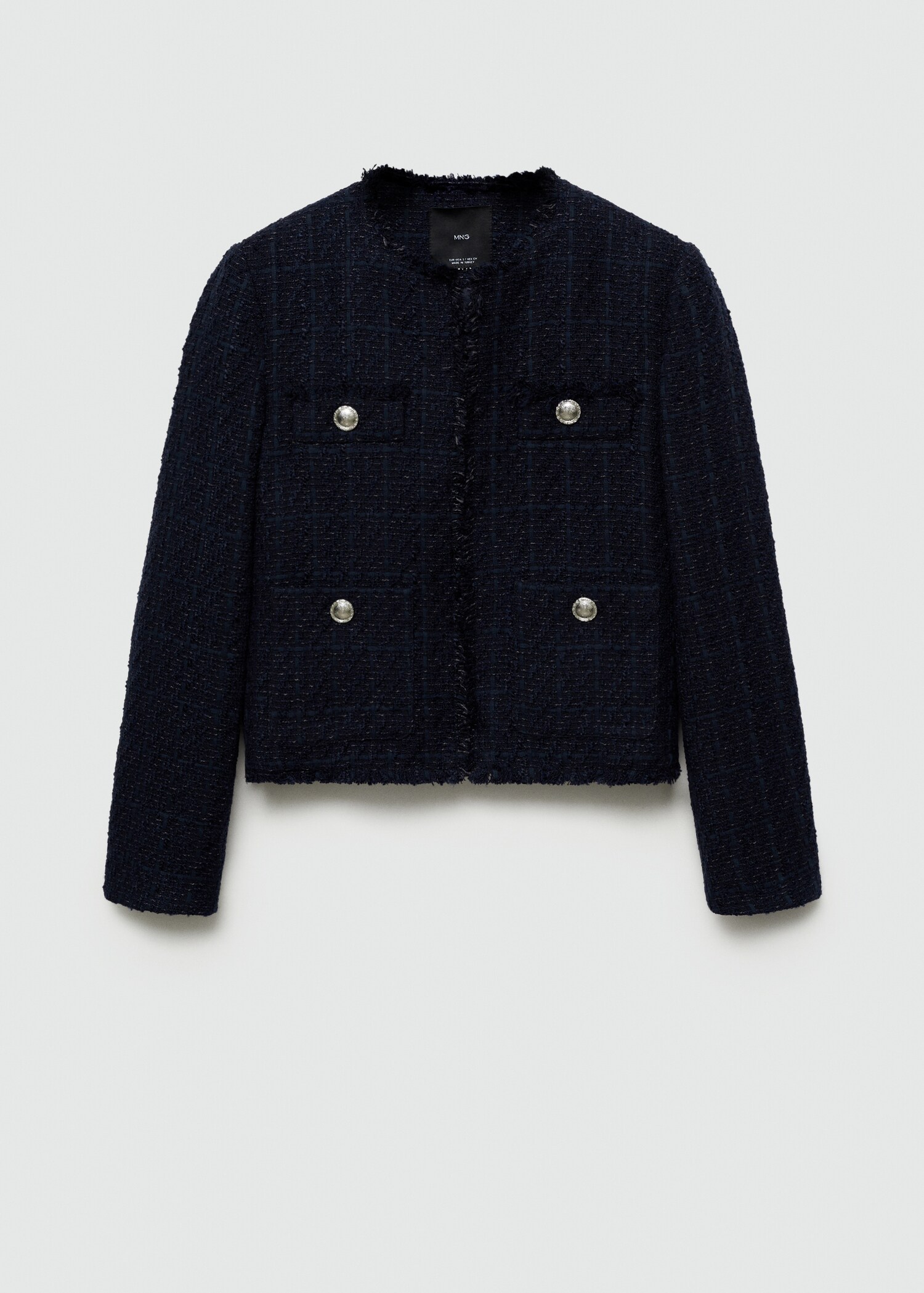 Jachetă din tweed cu nasturi bijuterie - Articol fără model