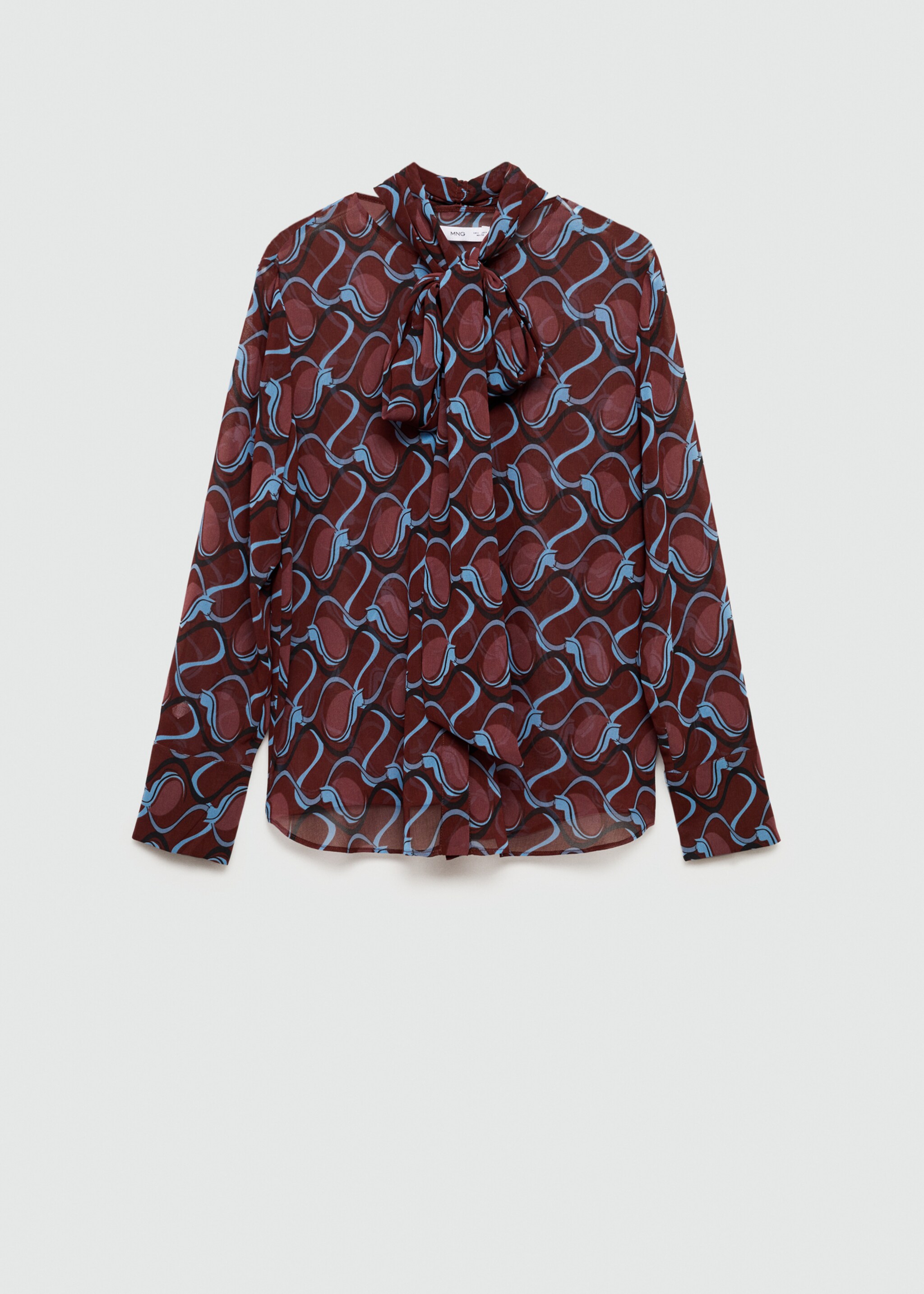Bow printed shirt - Article without model, Maroon. Ref: 77006765-00.