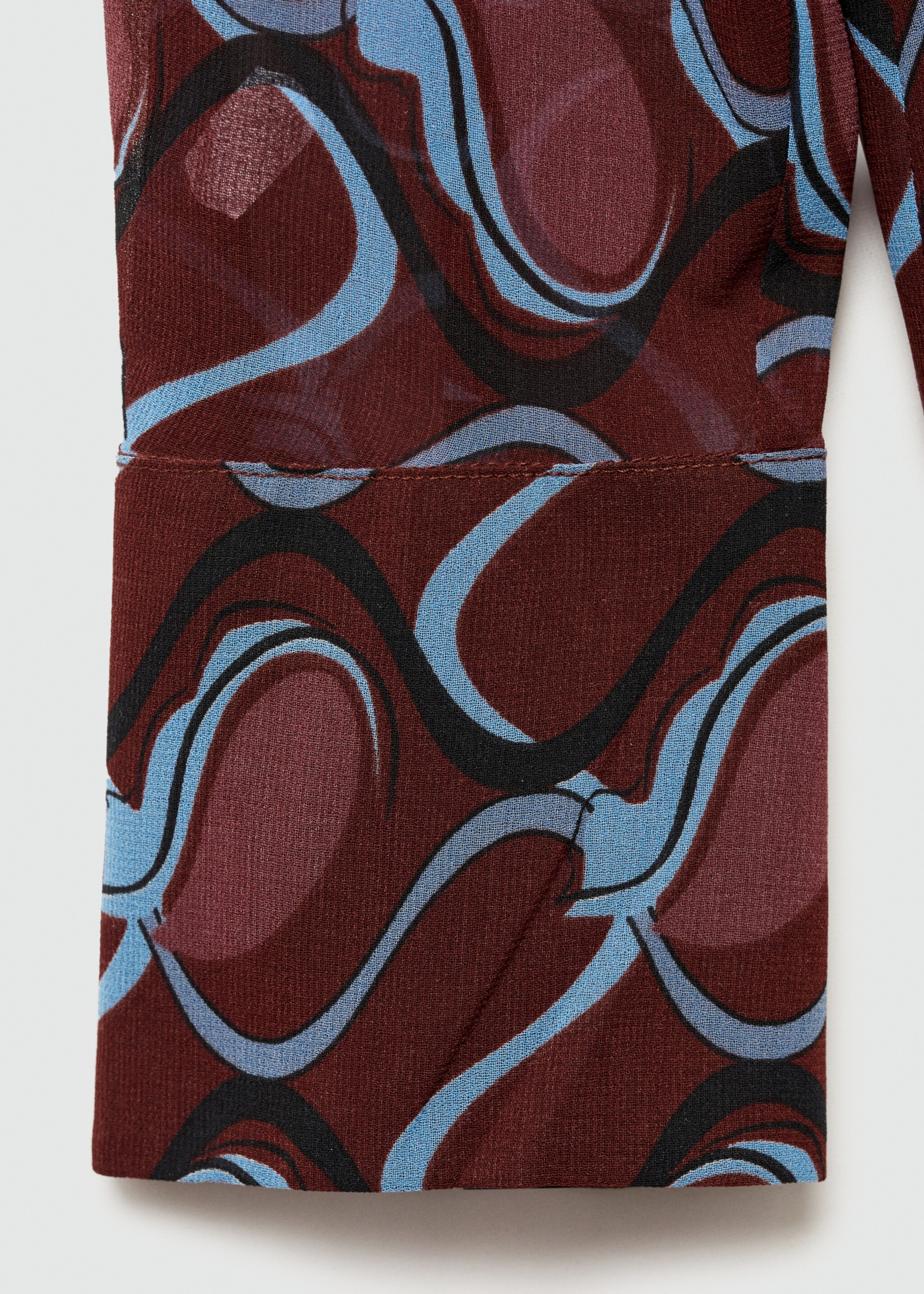 Bow printed shirt - Details of the article 0, Maroon. Ref: 77006765-00.