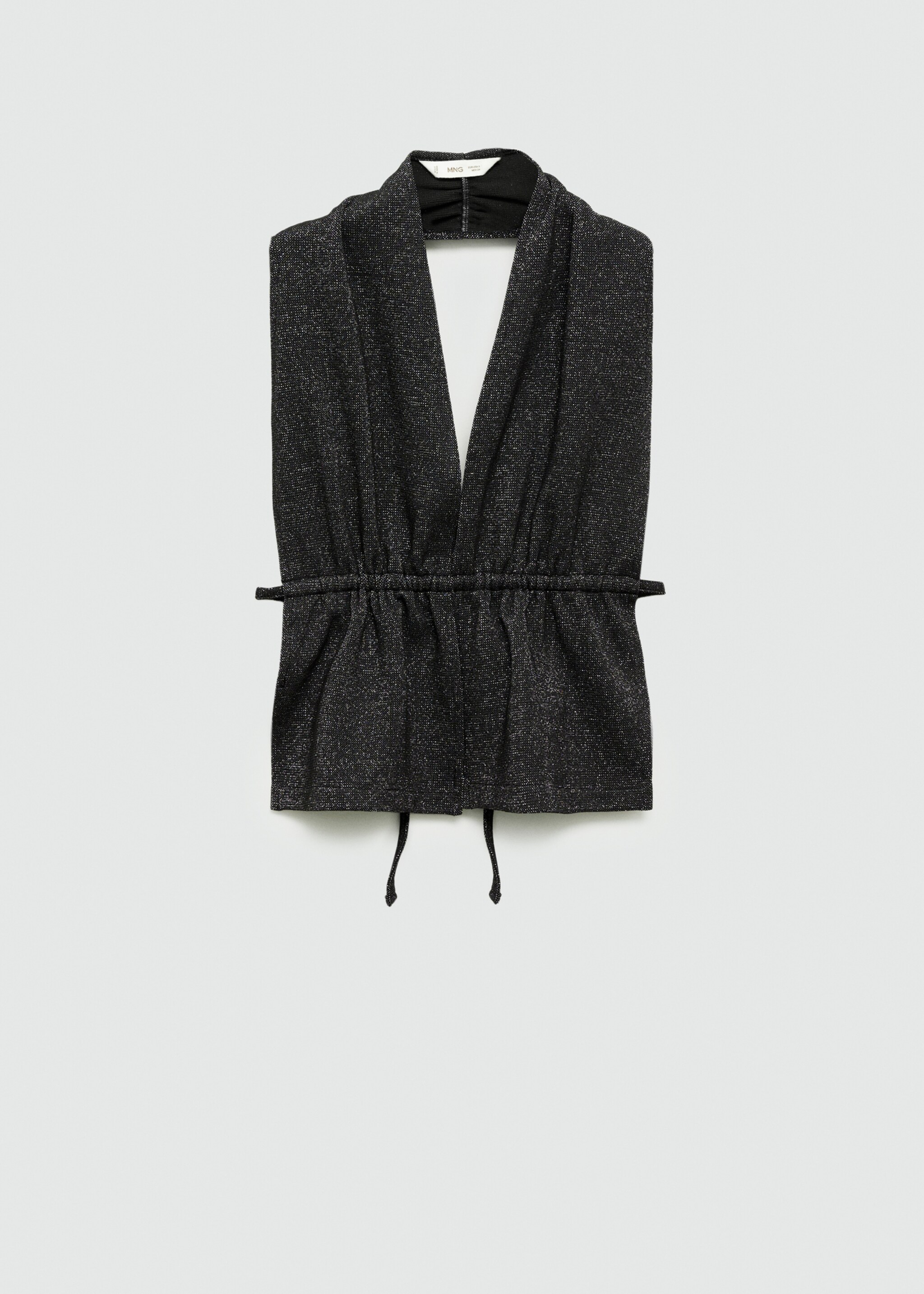 Rückenfreies Lurex-Top - Artikel ohne Model, Schwarz. Ref: 77006768-00.