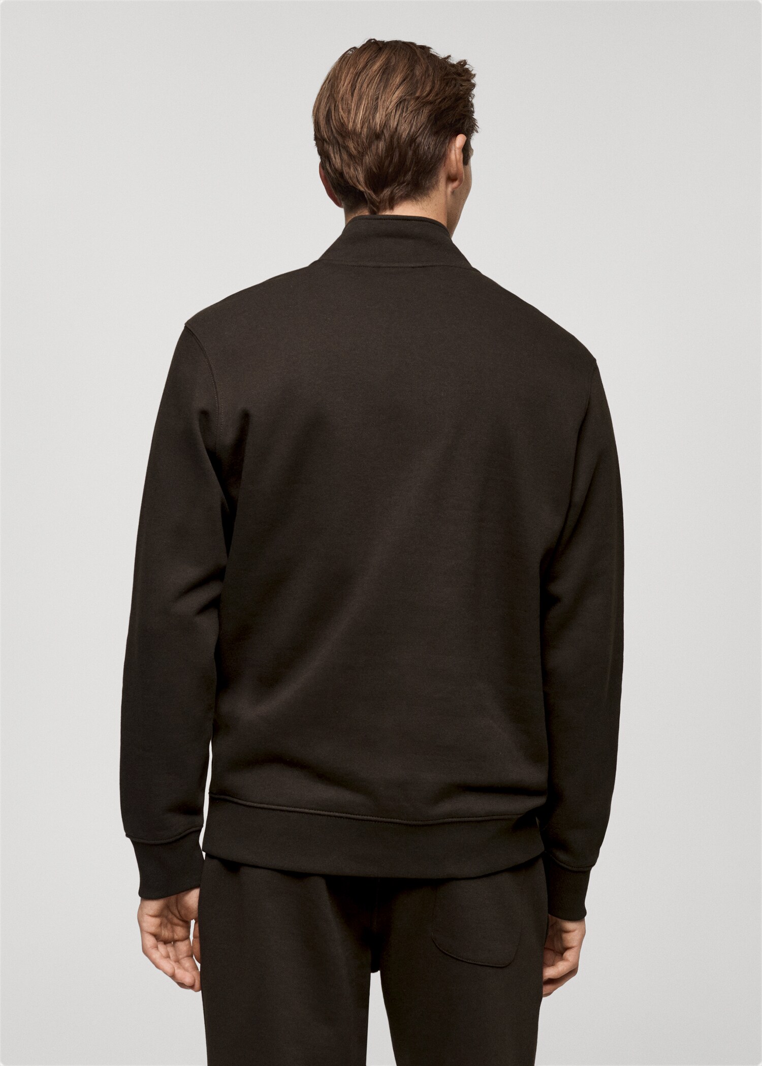 Cotton sweatshirt with zip neck - Reverse of the article