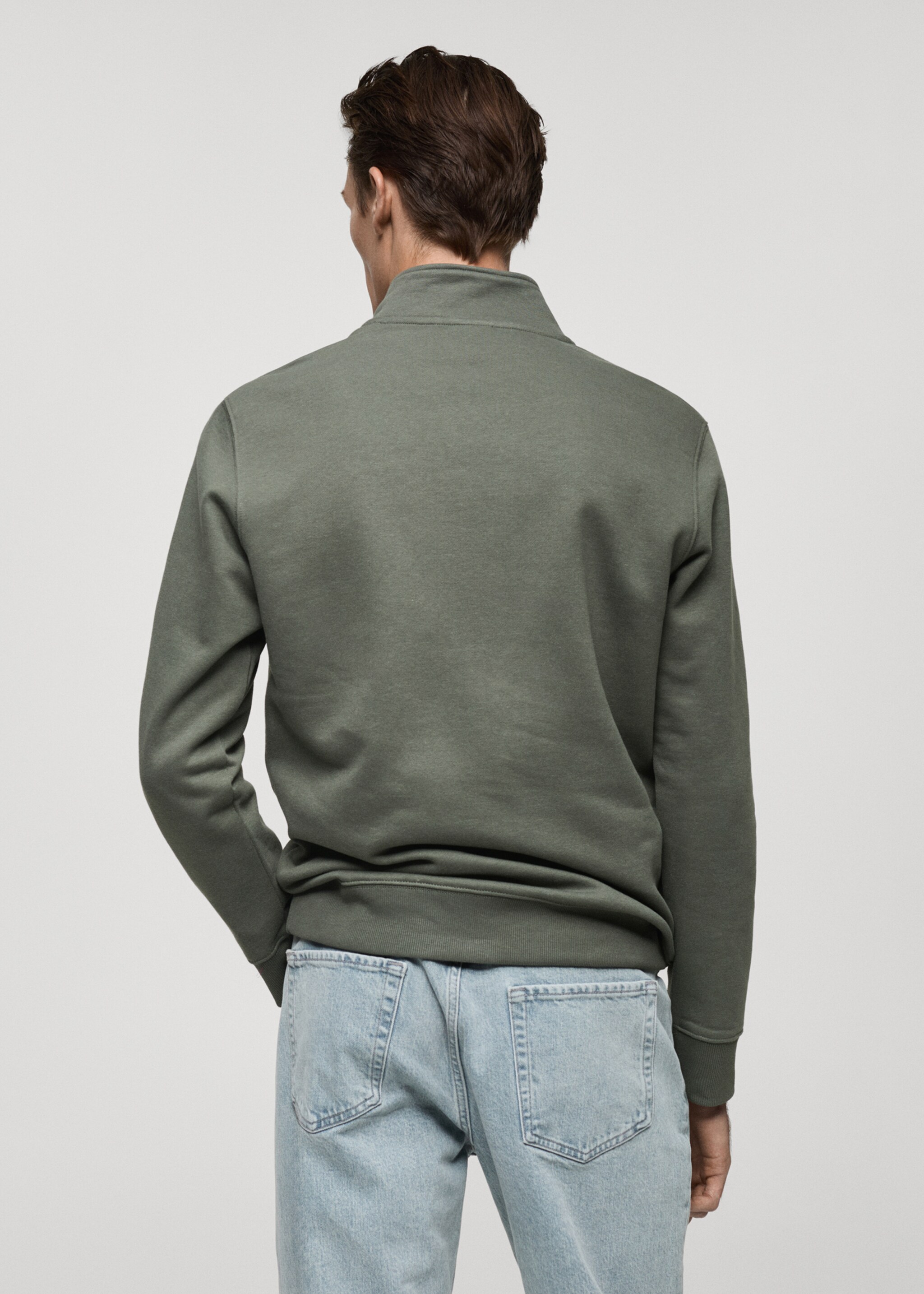 Sudadera algodón cuello cremallera - Reverso del artículo