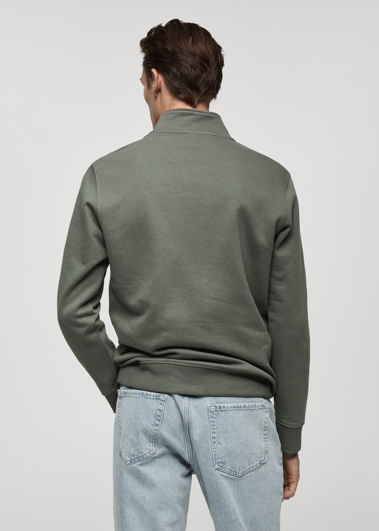 Cotton sweatshirt with zip neck - Reverse of the article