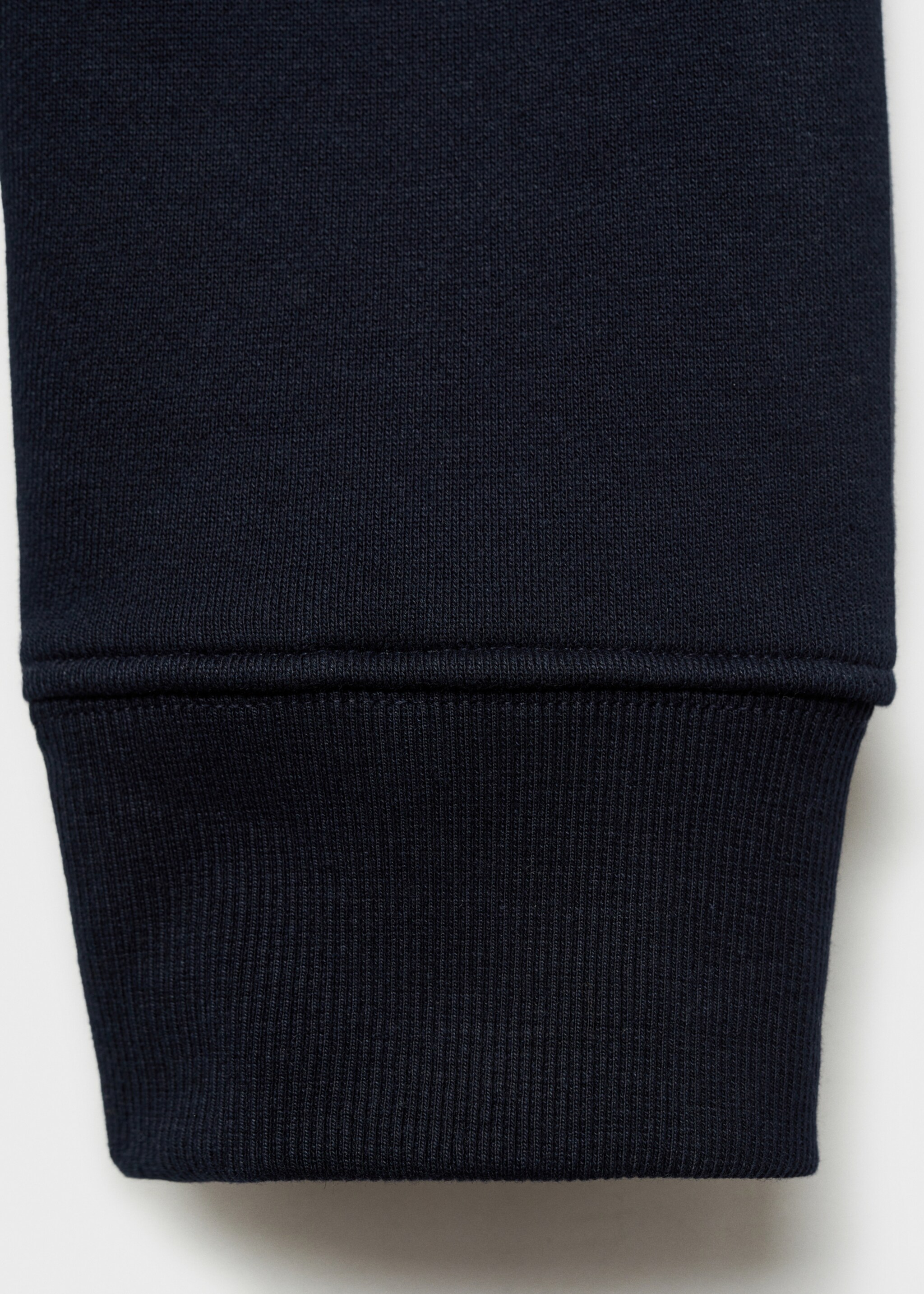 Cotton sweatshirt with zip neck - Details of the article 0, Dark Navy. Ref: 77007119-00.