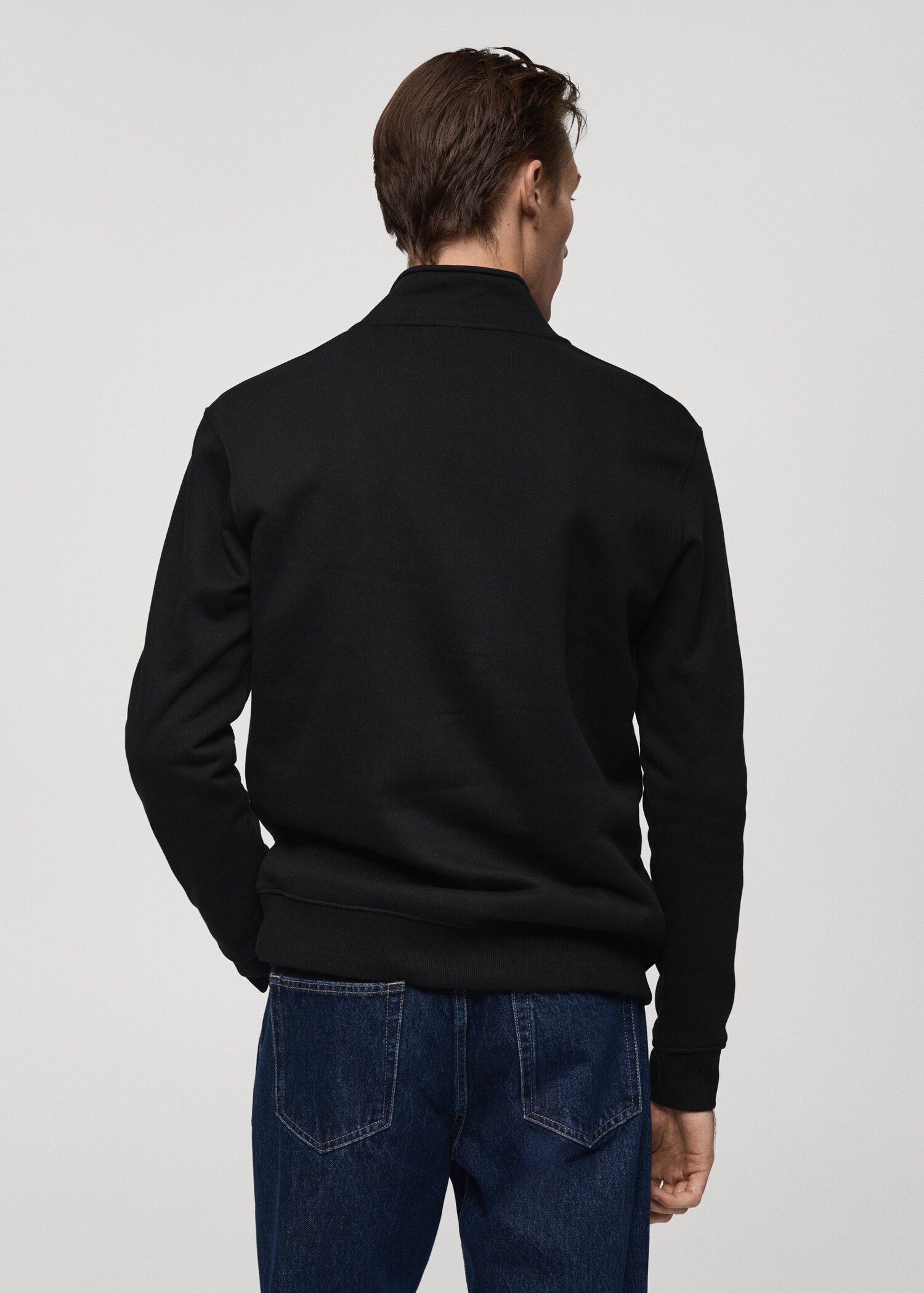 Sudadera algodón cuello cremallera - Reverso del artículo