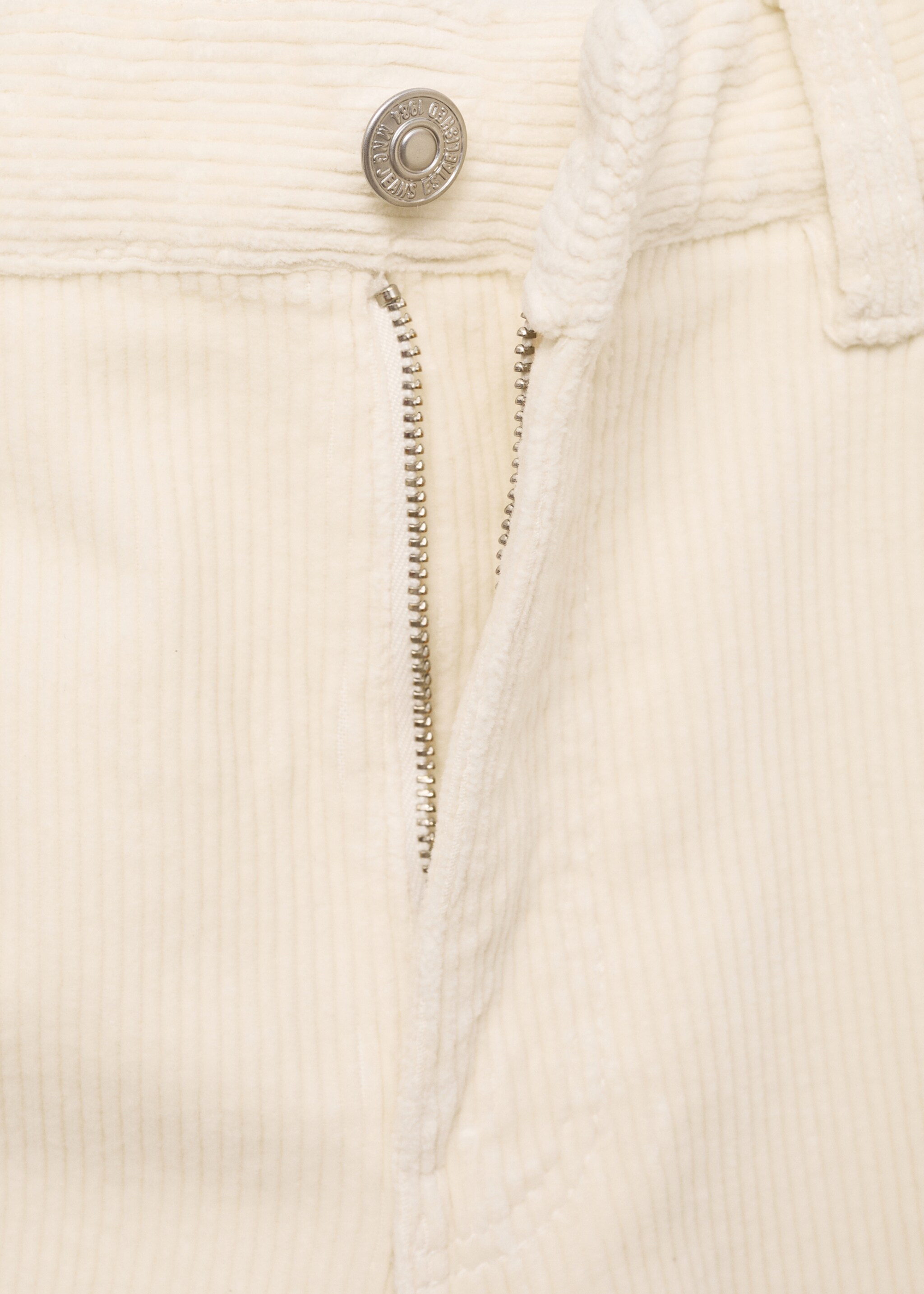 Wide leg corduroy jeans - Details of the article 0, Ecru. Ref: 77007123-00.