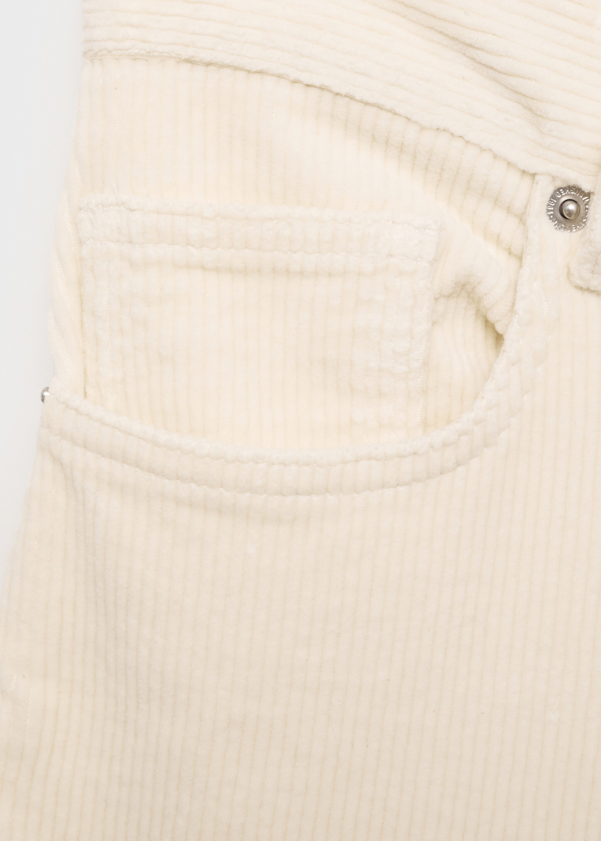 Wide leg corduroy jeans - Details of the article 8, Ecru. Ref: 77007123-00.