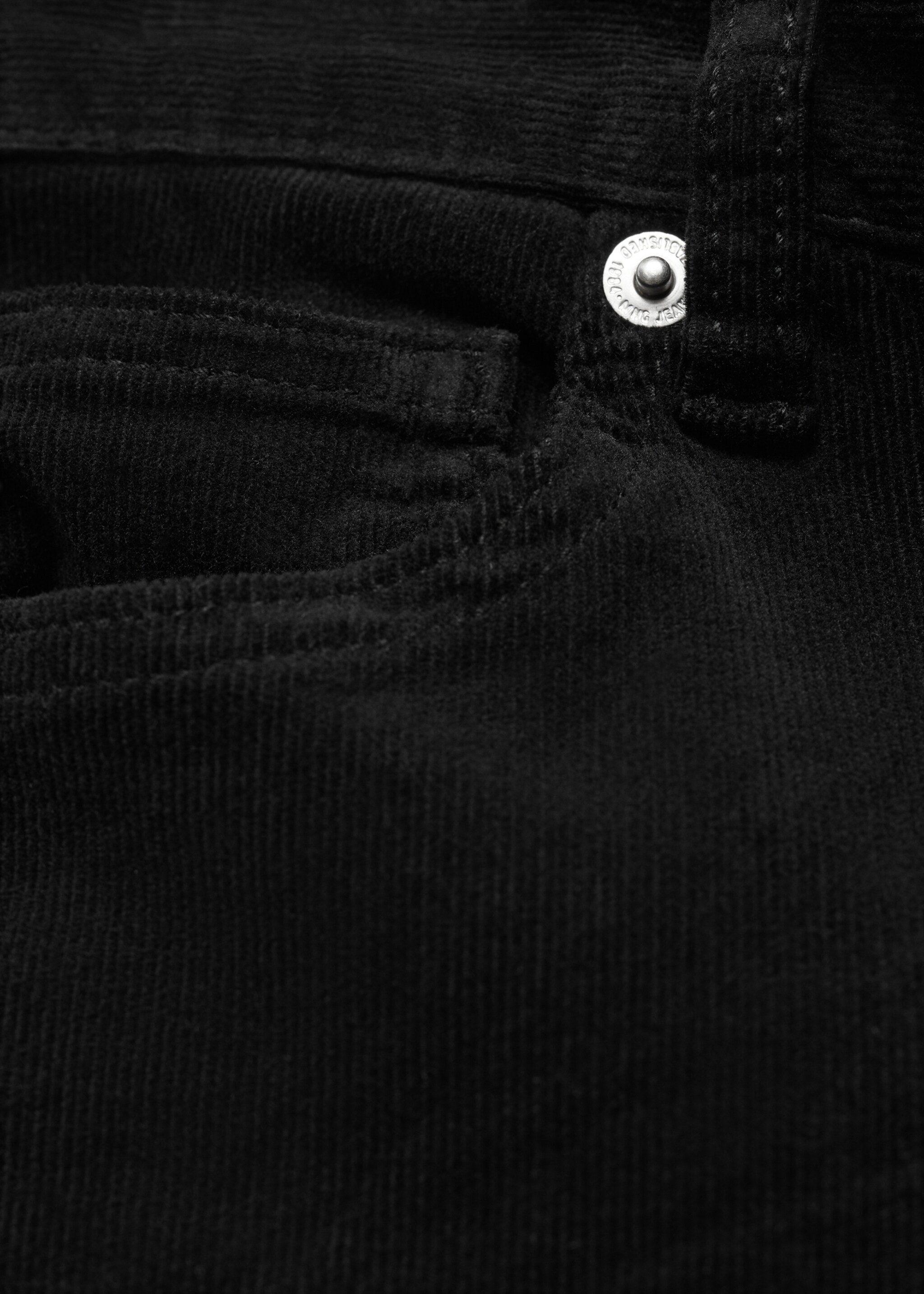 Corduroy wideleg jeans - Detail van het artikel 0, Antraciet. Ref: 77007124-00.