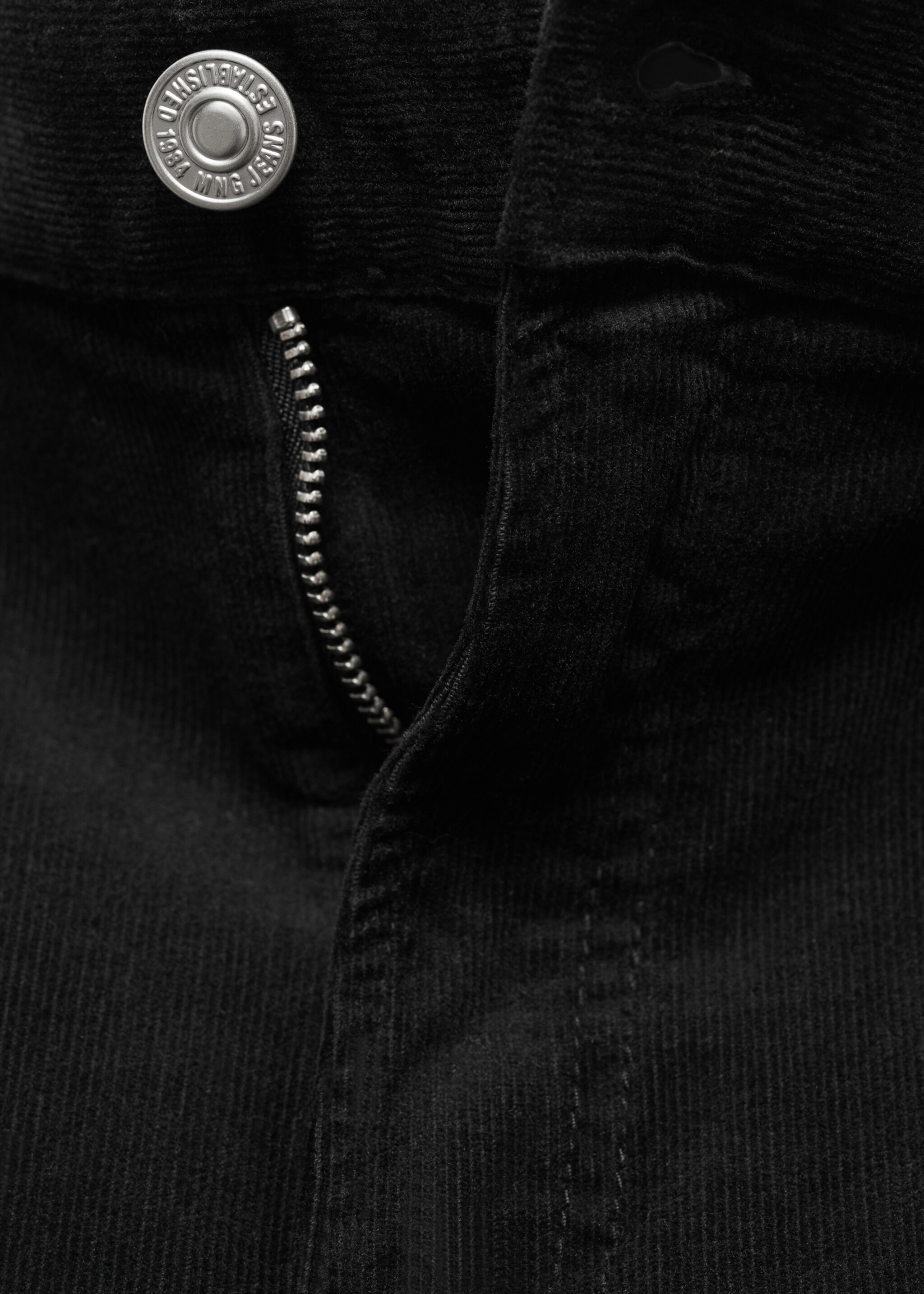 Corduroy wideleg jeans - Detail van het artikel 8, Antraciet. Ref: 77007124-00.