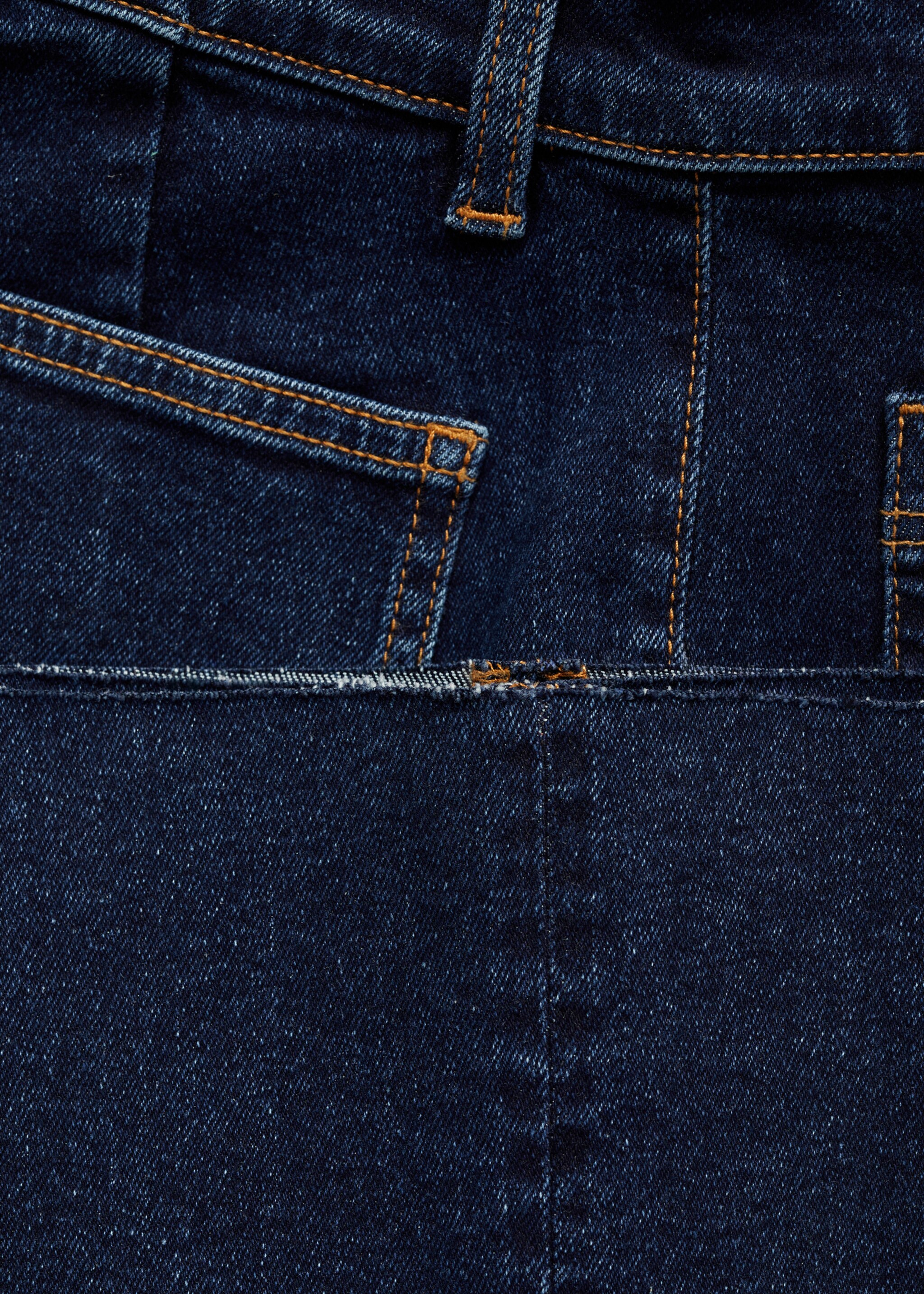 Flared cropped jeans with pockets - Details of the article 8, Dark Blue. Ref: 77007126-00.