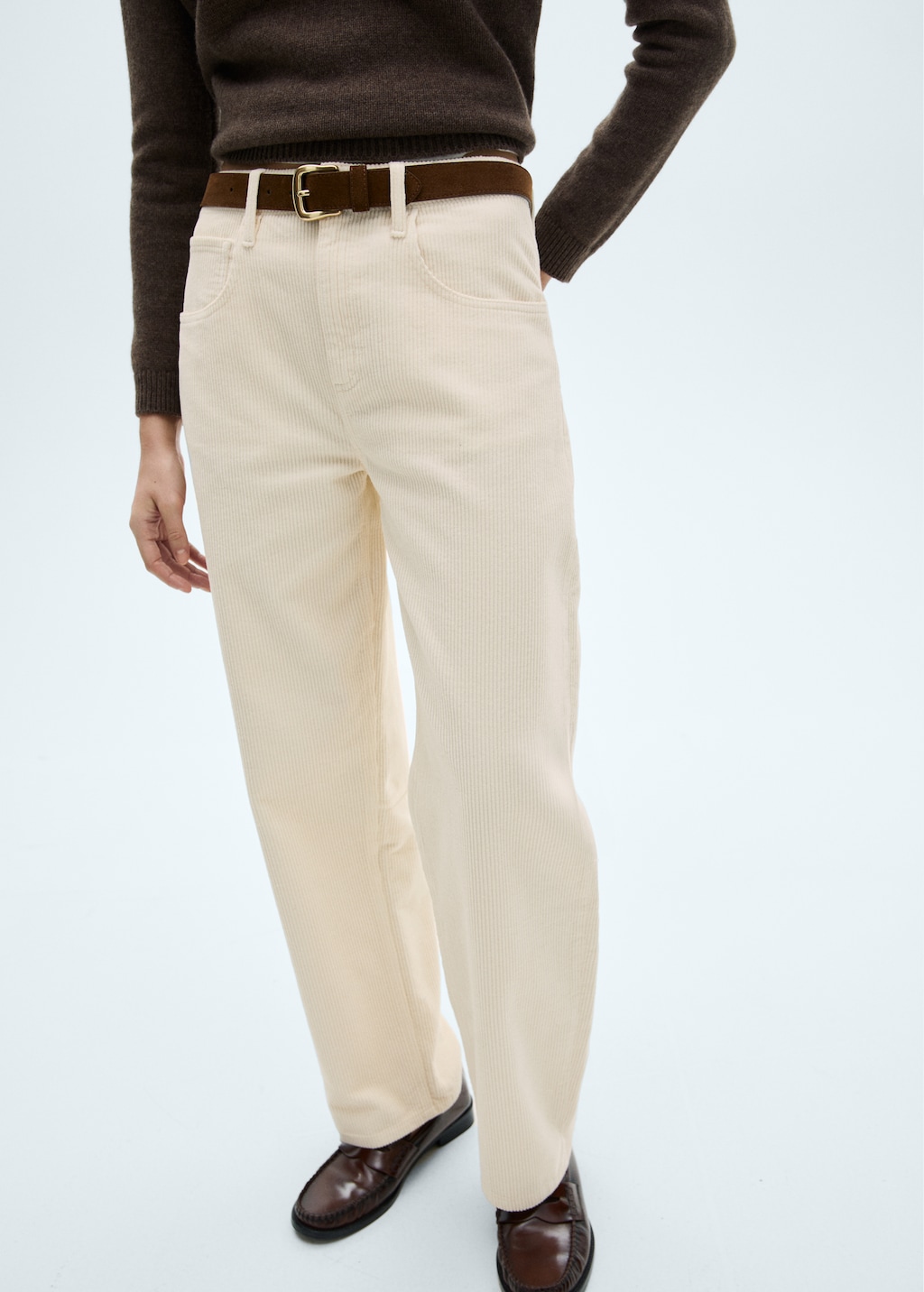 High-waisted corduroy balloon pants - Women | MANGO OUTLET USA