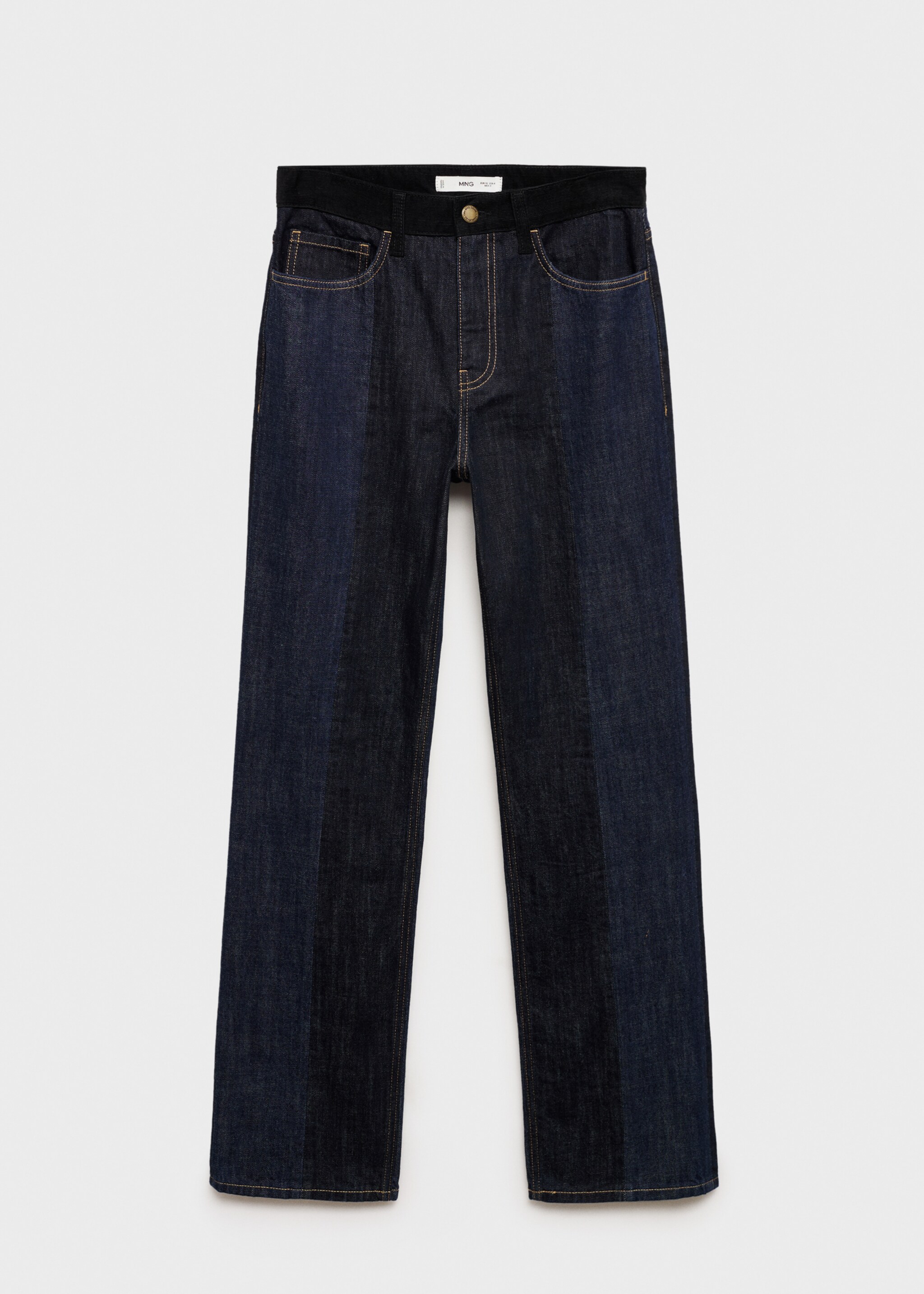 Jean droit taille haute - Article sans modèle, Bleu foncé. Ref: 77007128-00.