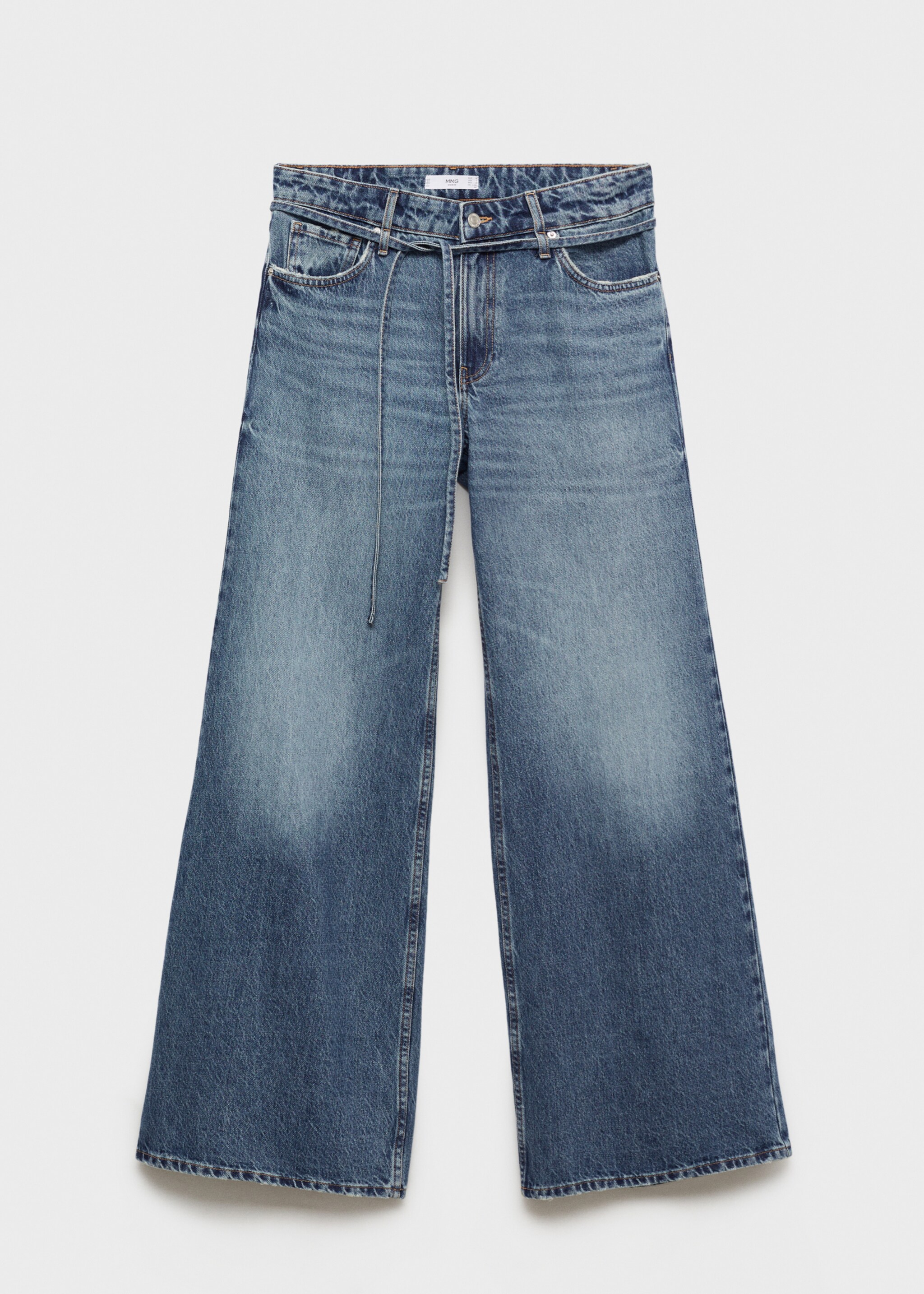 Low waist wide leg jeans - Article without model, Dark Blue. Ref: 77007132-00.